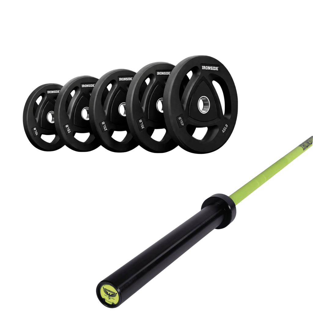 Pack IRONSIDE Barra 20 KG + Set Discos Olímpicos (LB)