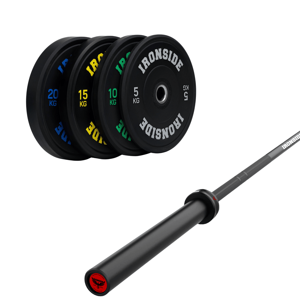 Pack IRONSIDE Barra 20 KG + Set Discos Olímpicos (KG)