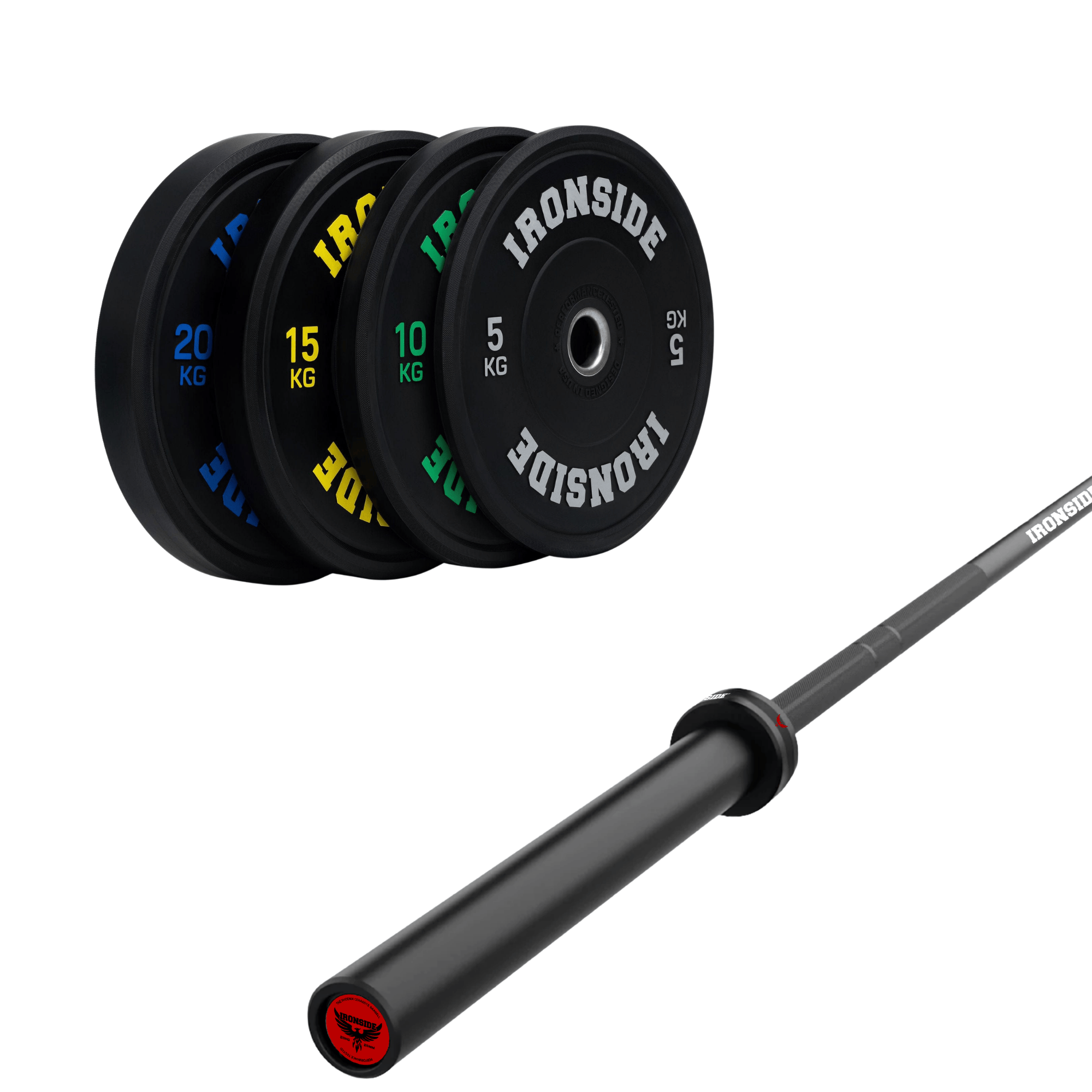 Pack IRONSIDE Barra 20 KG + Set Discos Olímpicos (KG)