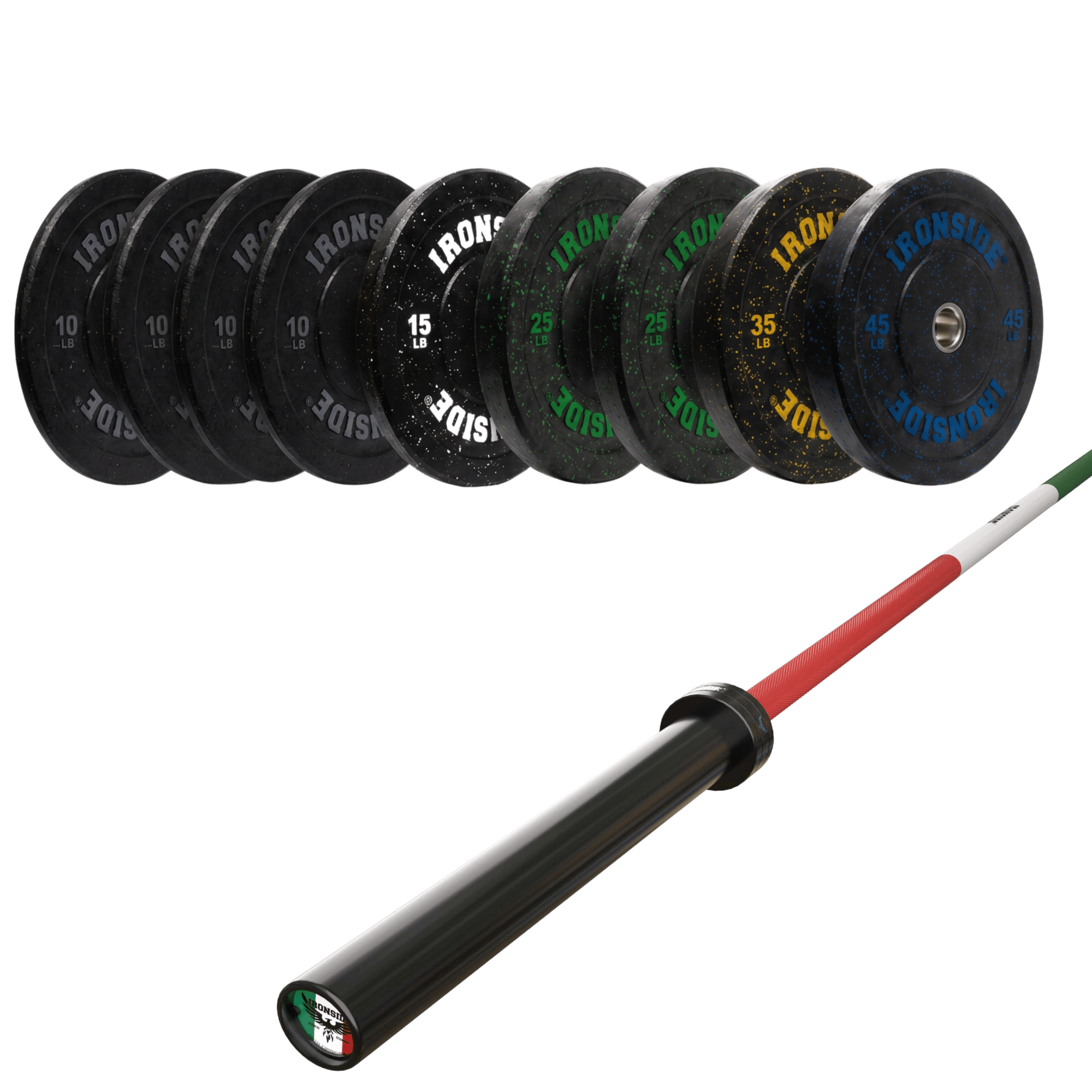 Pack IRONSIDE Barra 20 KG + Set Discos Olímpicos (LB)