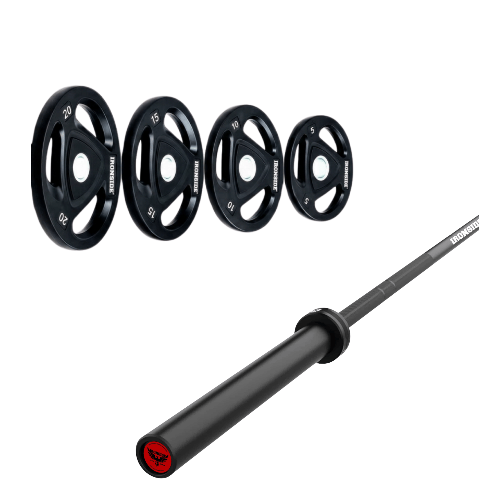 Pack IRONSIDE Barra 15 KG + Set de Discos Olímpicos (KG)