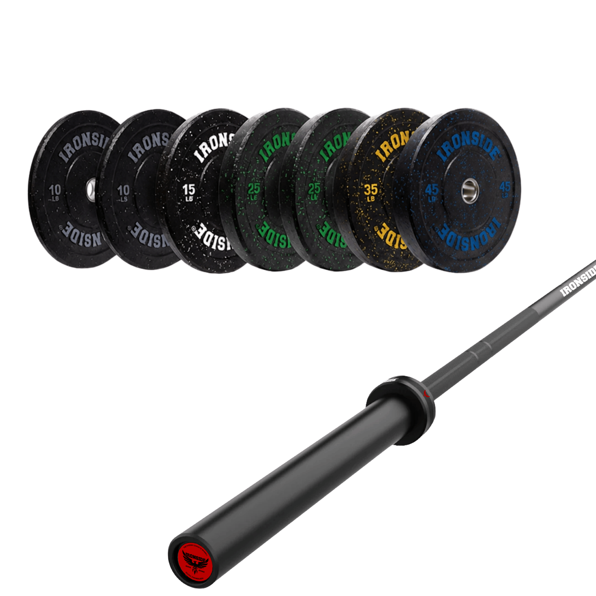Pack IRONSIDE Barra 20 KG + Set Discos Olímpicos (LB)