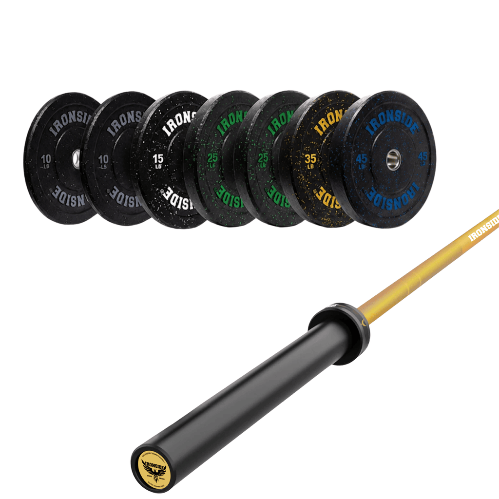 Pack IRONSIDE Barra 20 KG + Set Discos Olímpicos (LB)
