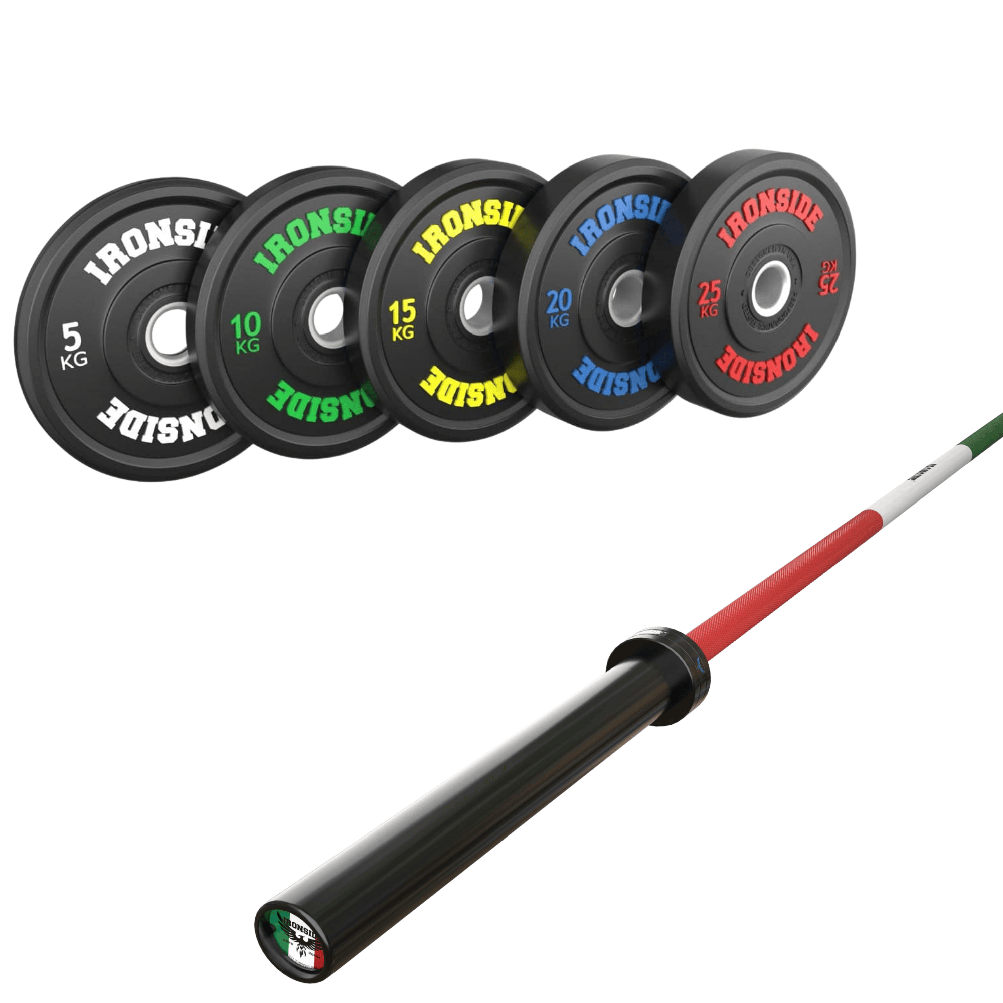 Pack IRONSIDE Barra 20 KG + Set Discos Olímpicos (KG)