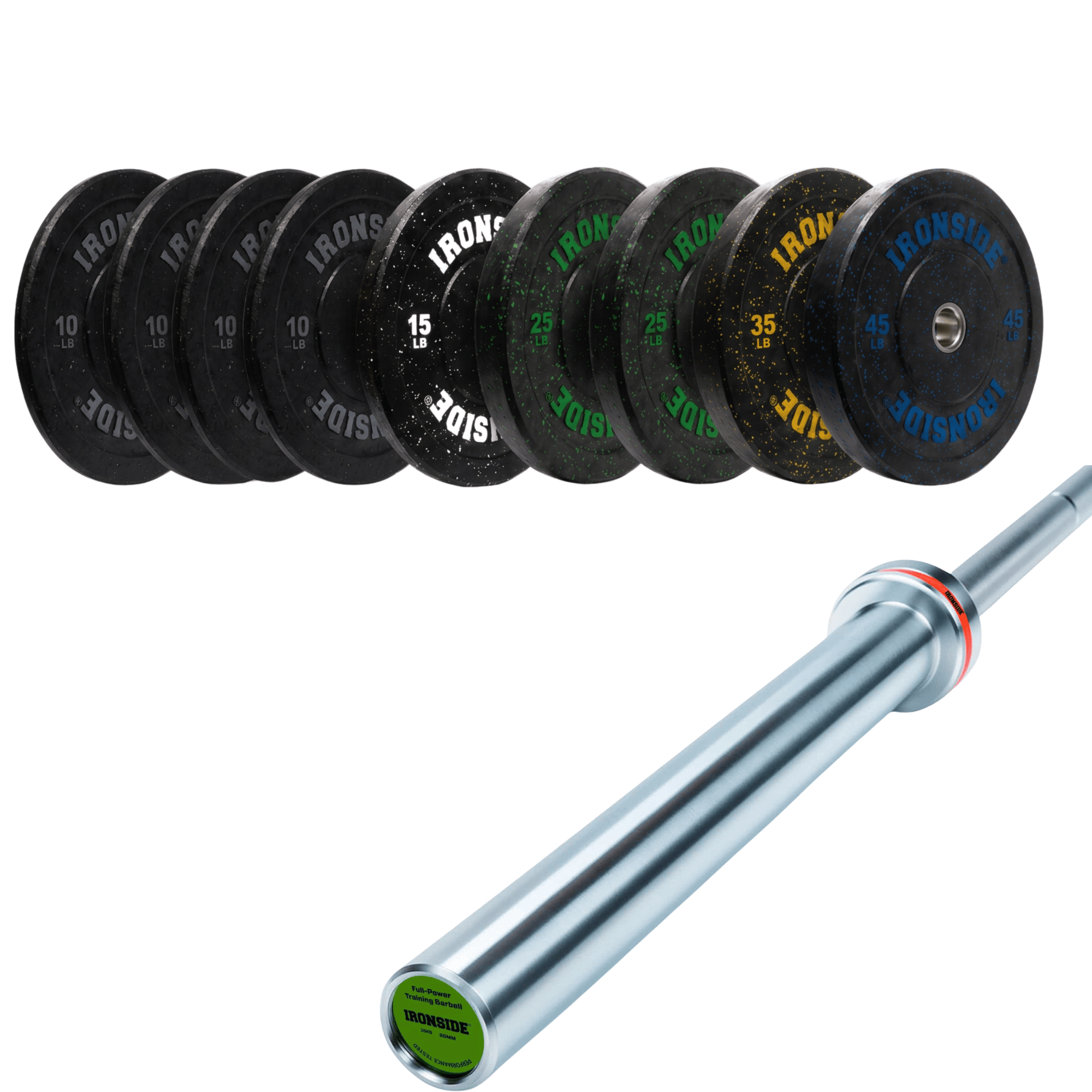 Pack IRONSIDE Barra 20 KG + Set Discos Olímpicos (LB)