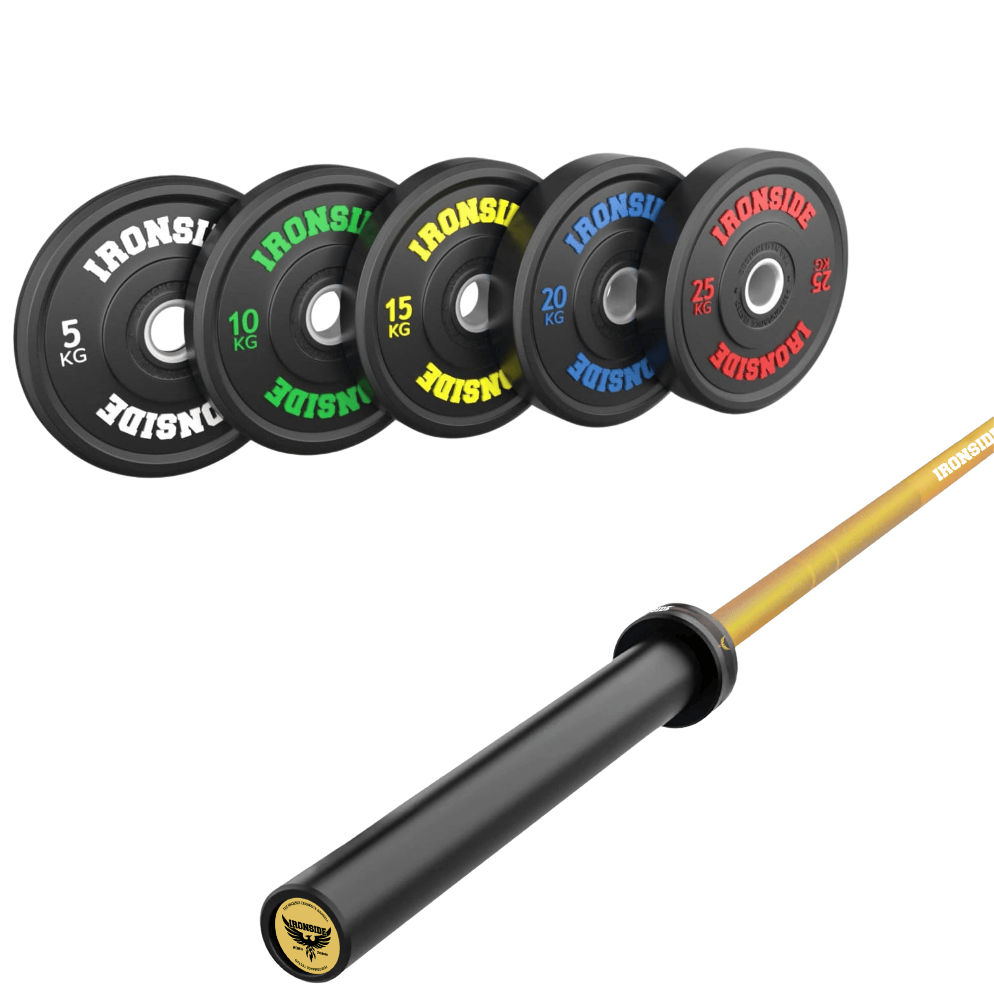 Pack IRONSIDE Barra 20 KG + Set Discos Olímpicos (KG)
