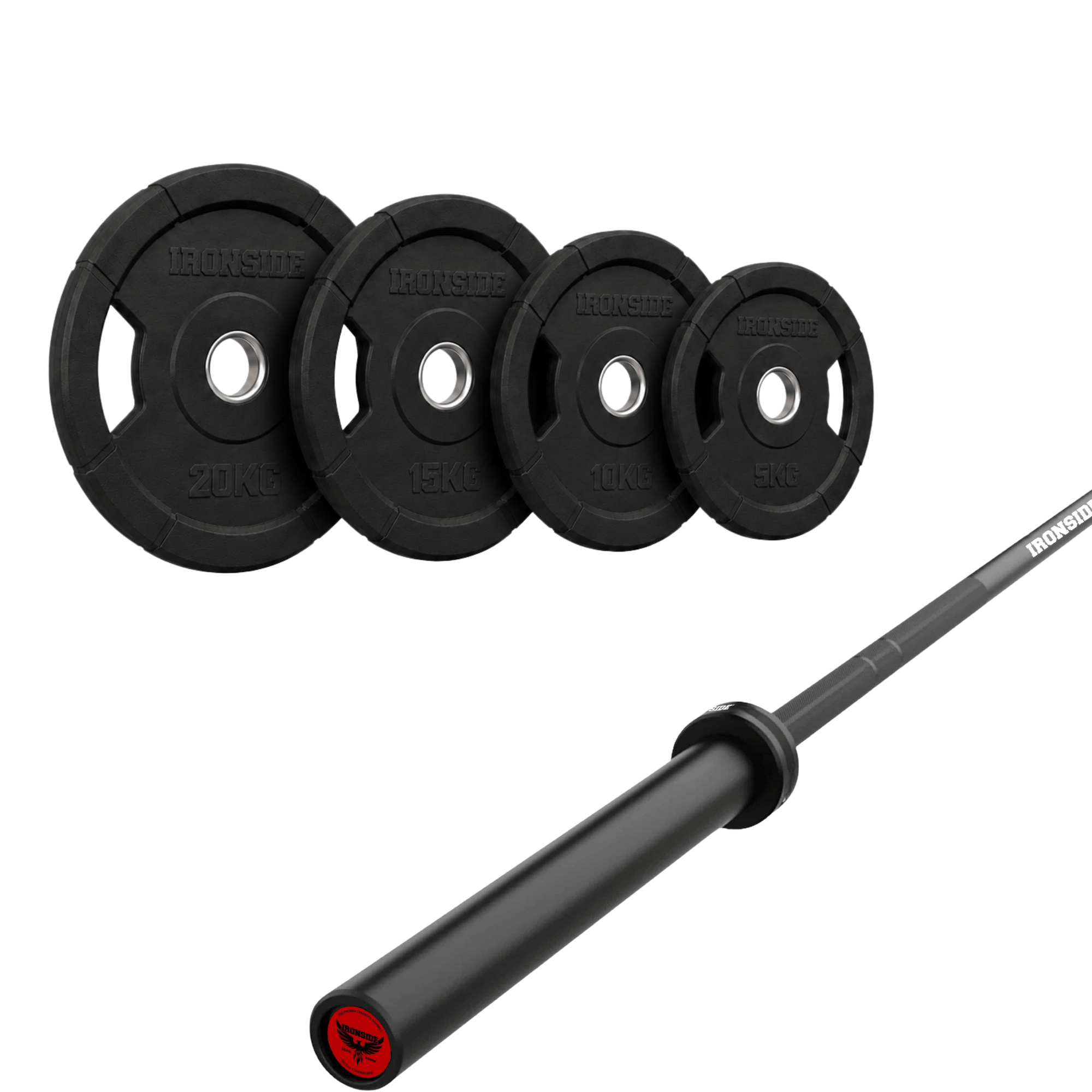 Pack IRONSIDE Barra 15 KG + Set de Discos Olímpicos (KG)