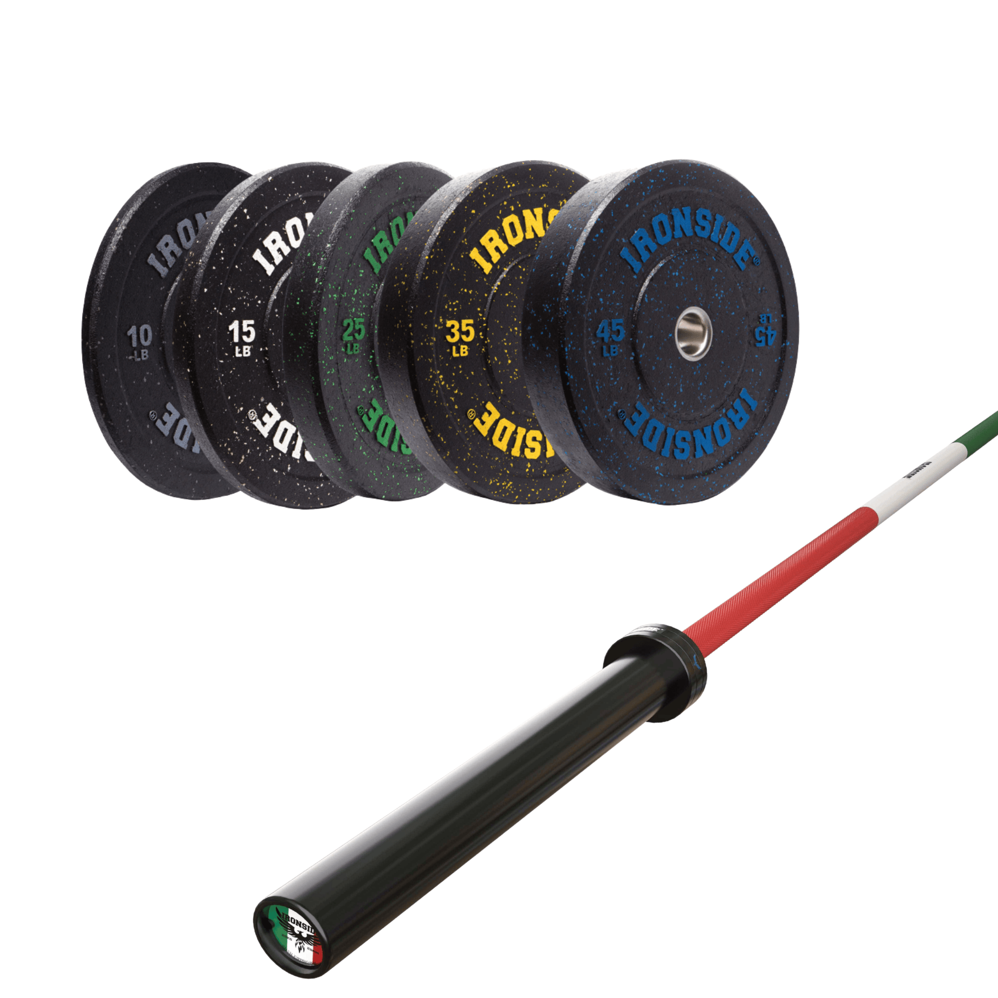Pack IRONSIDE Barra 20 KG + Set Discos Olímpicos (LB)