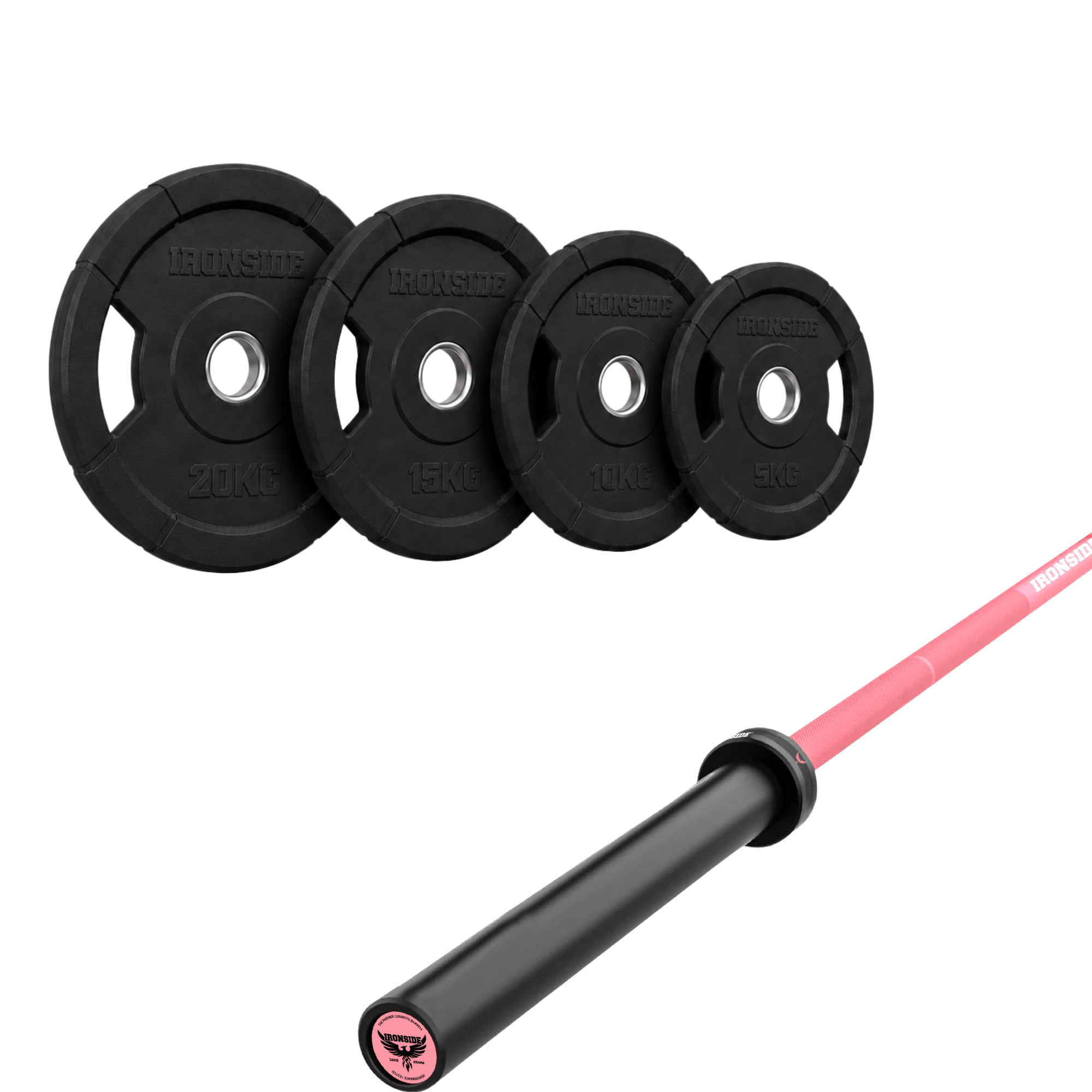Pack IRONSIDE Barra 15 KG + Set de Discos Olímpicos (KG)
