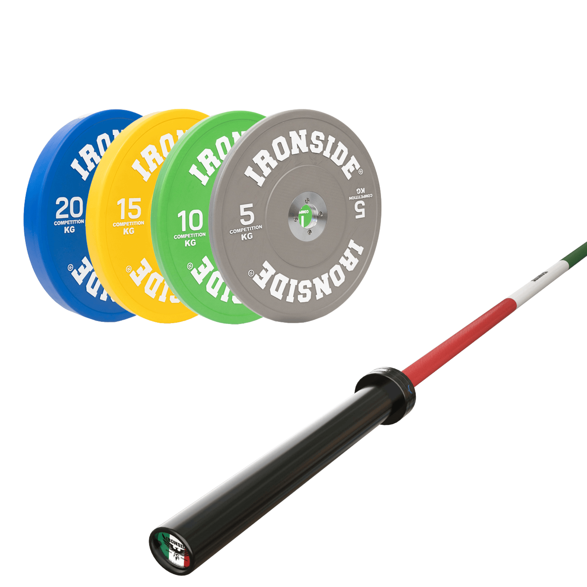 Pack IRONSIDE Barra 20 KG + Set Discos Olímpicos (KG)