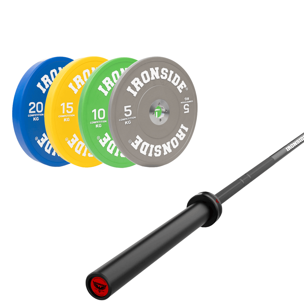 Pack IRONSIDE Barra 20 KG + Set Discos Olímpicos (KG)