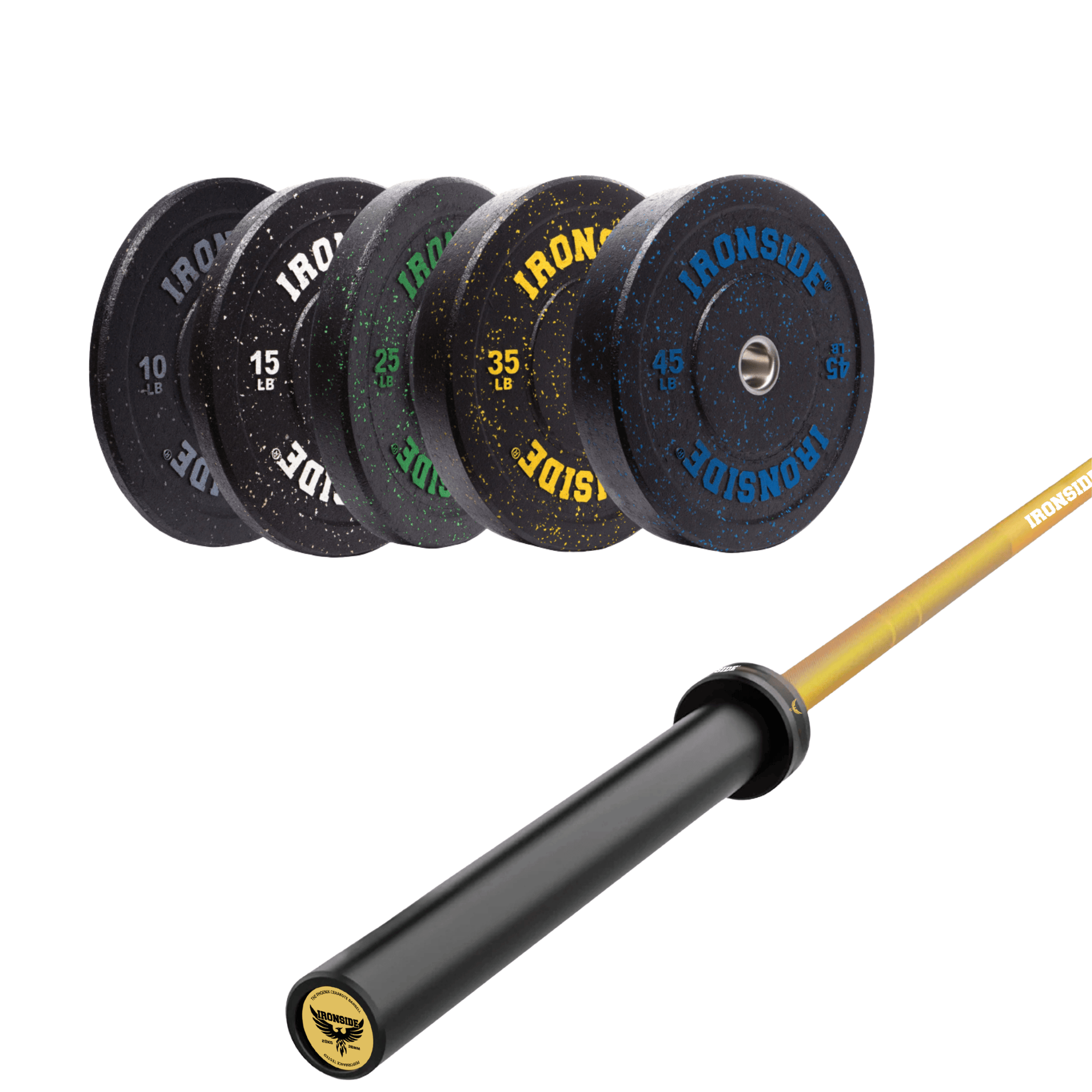 Pack IRONSIDE Barra 20 KG + Set Discos Olímpicos (LB)