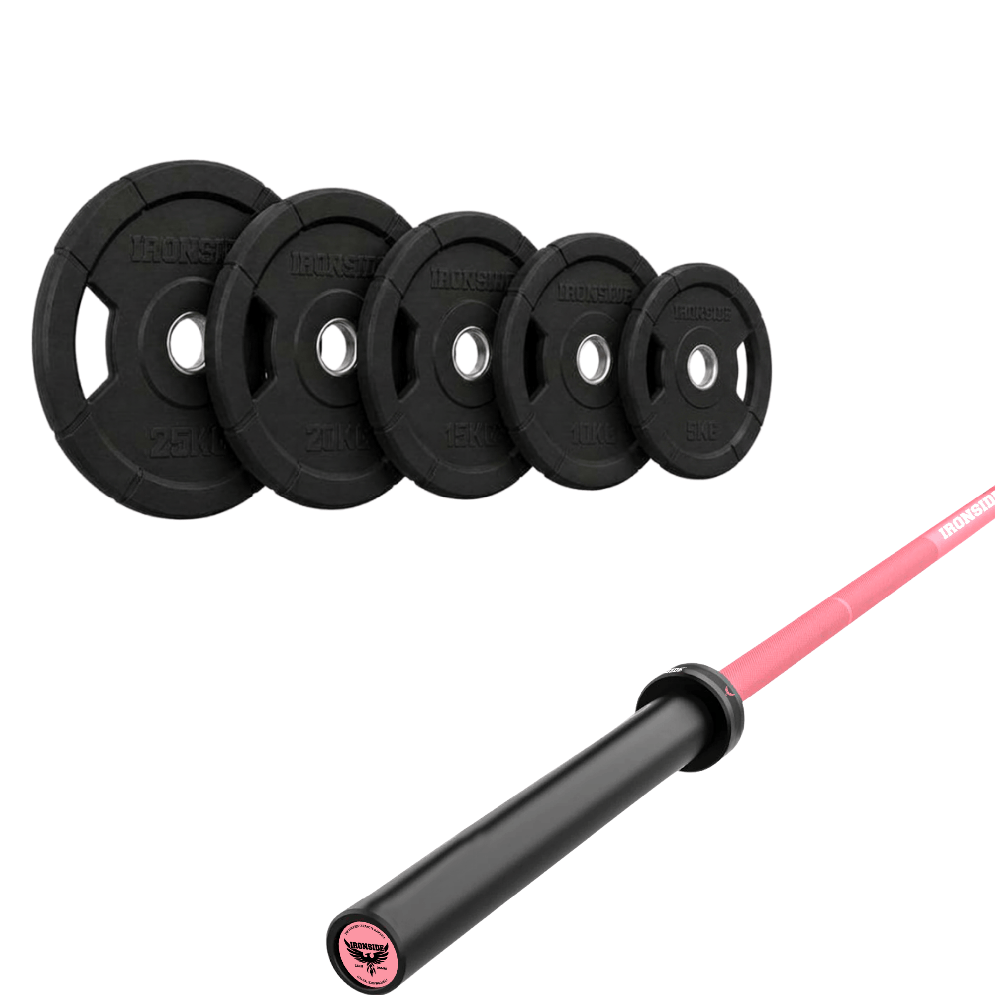 Pack IRONSIDE Barra 15 KG + Set de Discos Olímpicos (KG)