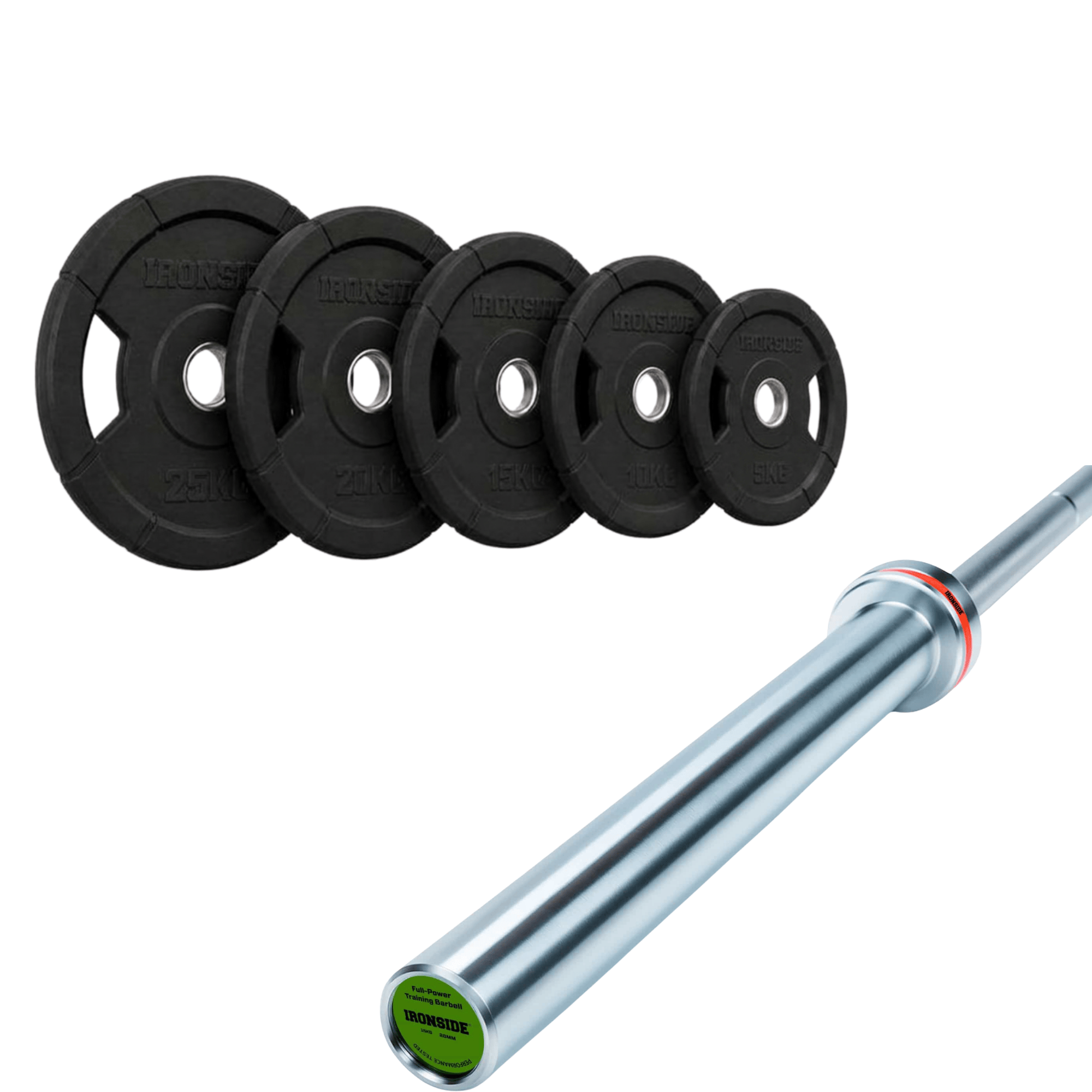 Pack IRONSIDE Barra 15 KG + Set de Discos Olímpicos (KG)