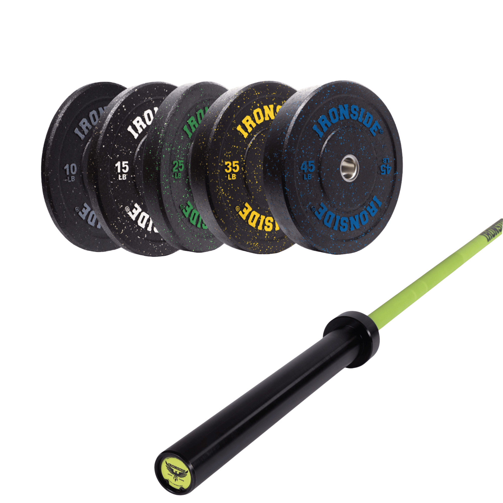 Pack IRONSIDE Barra 20 KG + Set Discos Olímpicos (LB)