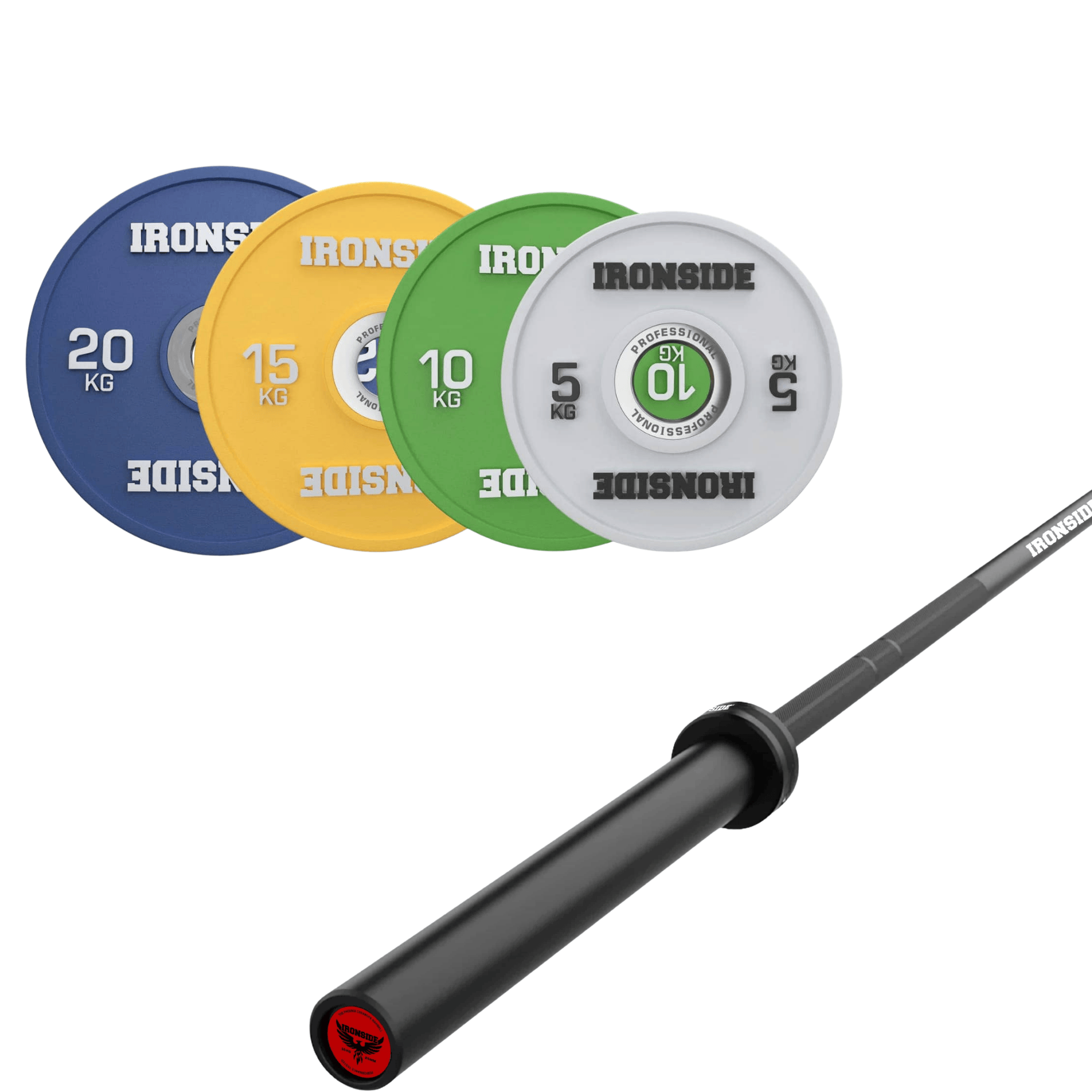 Pack IRONSIDE Barra 15 KG + Set de Discos Olímpicos (KG)