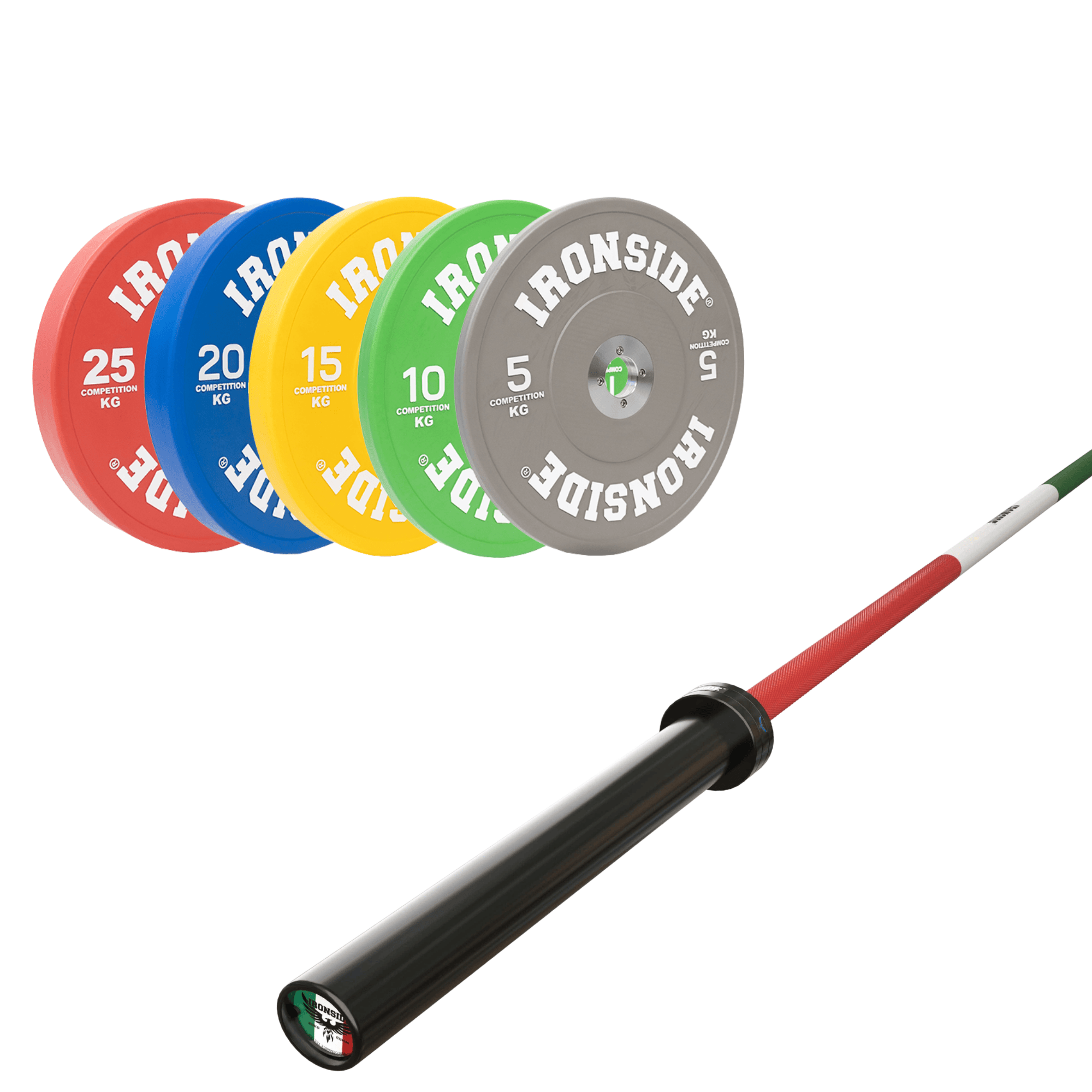 Pack IRONSIDE Barra 20 KG + Set Discos Olímpicos (KG)