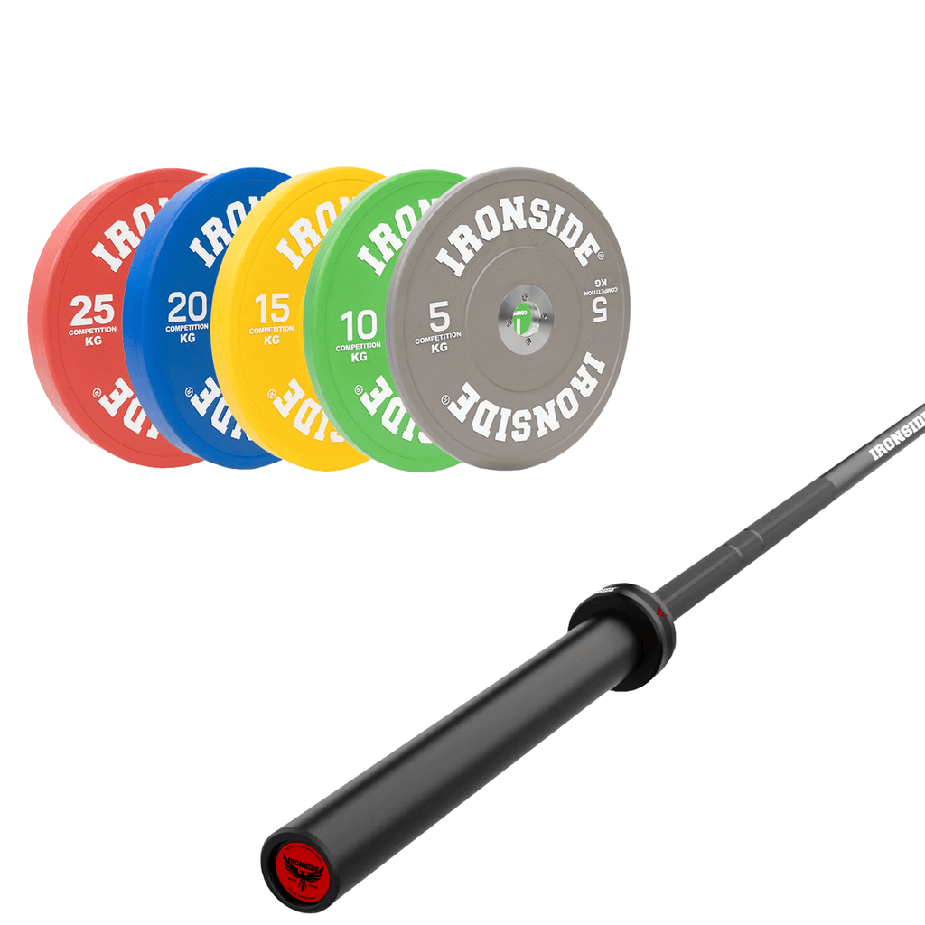 Pack IRONSIDE Barra 20 KG + Set Discos Olímpicos (KG)