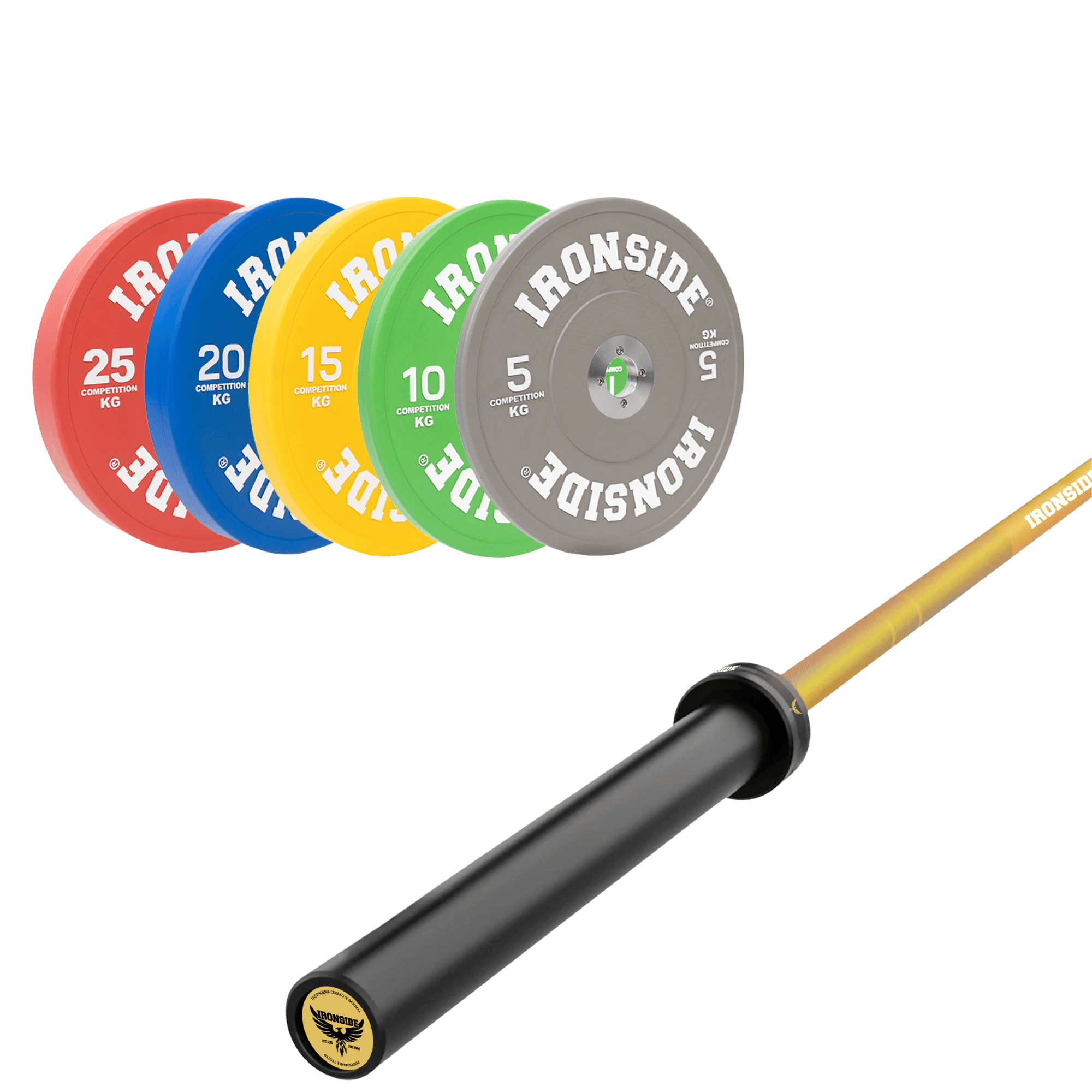 Pack IRONSIDE Barra 20 KG + Set Discos Olímpicos (KG)
