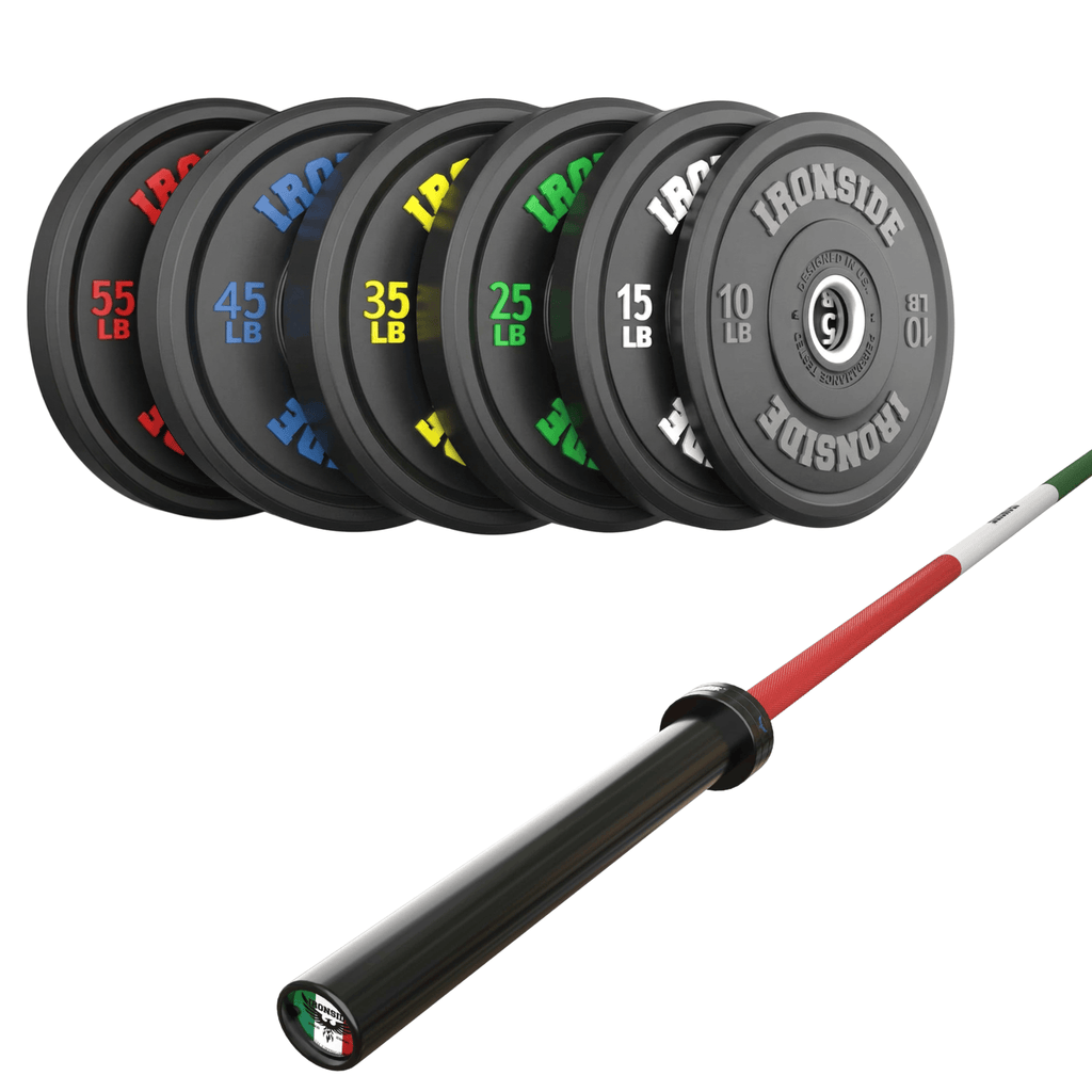 Pack IRONSIDE Barra 20 KG + Set Discos Olímpicos (LB)