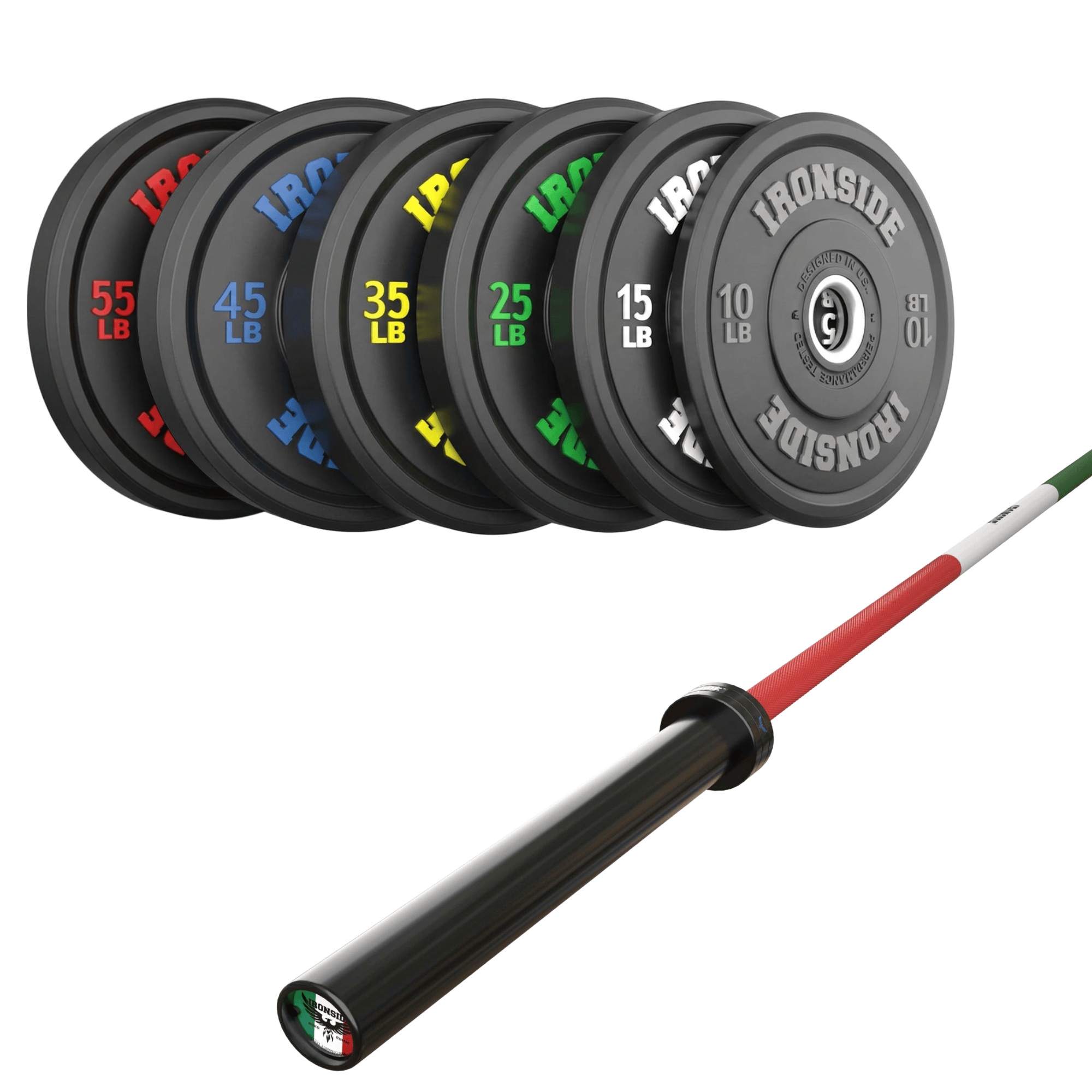 Pack IRONSIDE Barra 20 KG + Set Discos Olímpicos (LB)