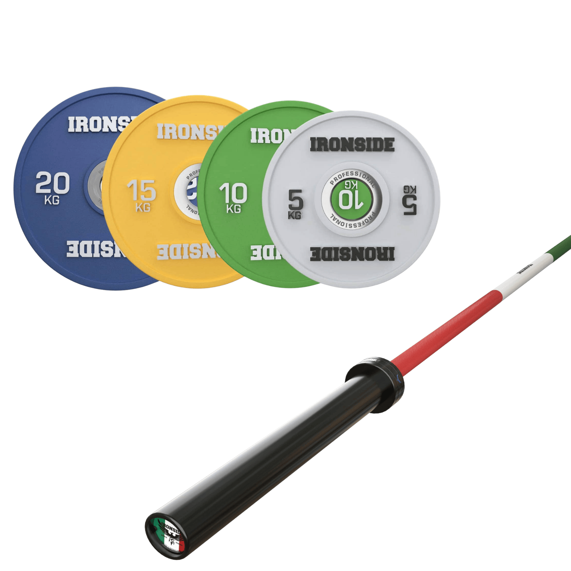 Pack IRONSIDE Barra 20 KG + Set Discos Olímpicos (KG)