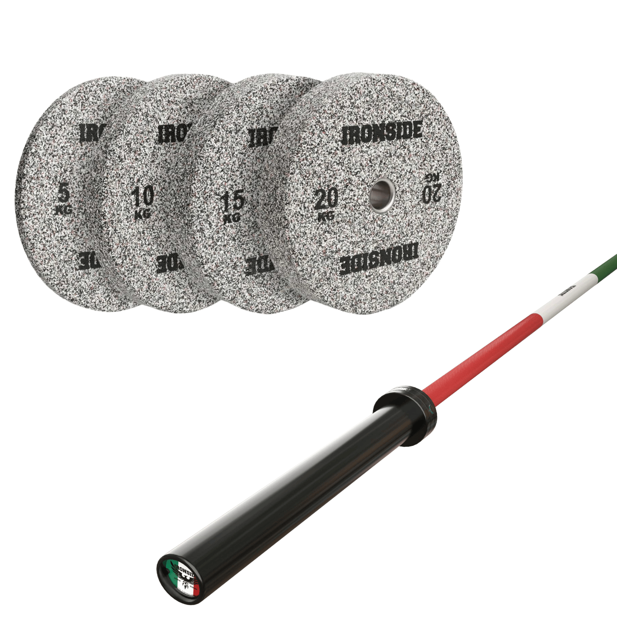 Pack IRONSIDE Barra 20 KG + Set Discos Olímpicos (KG)