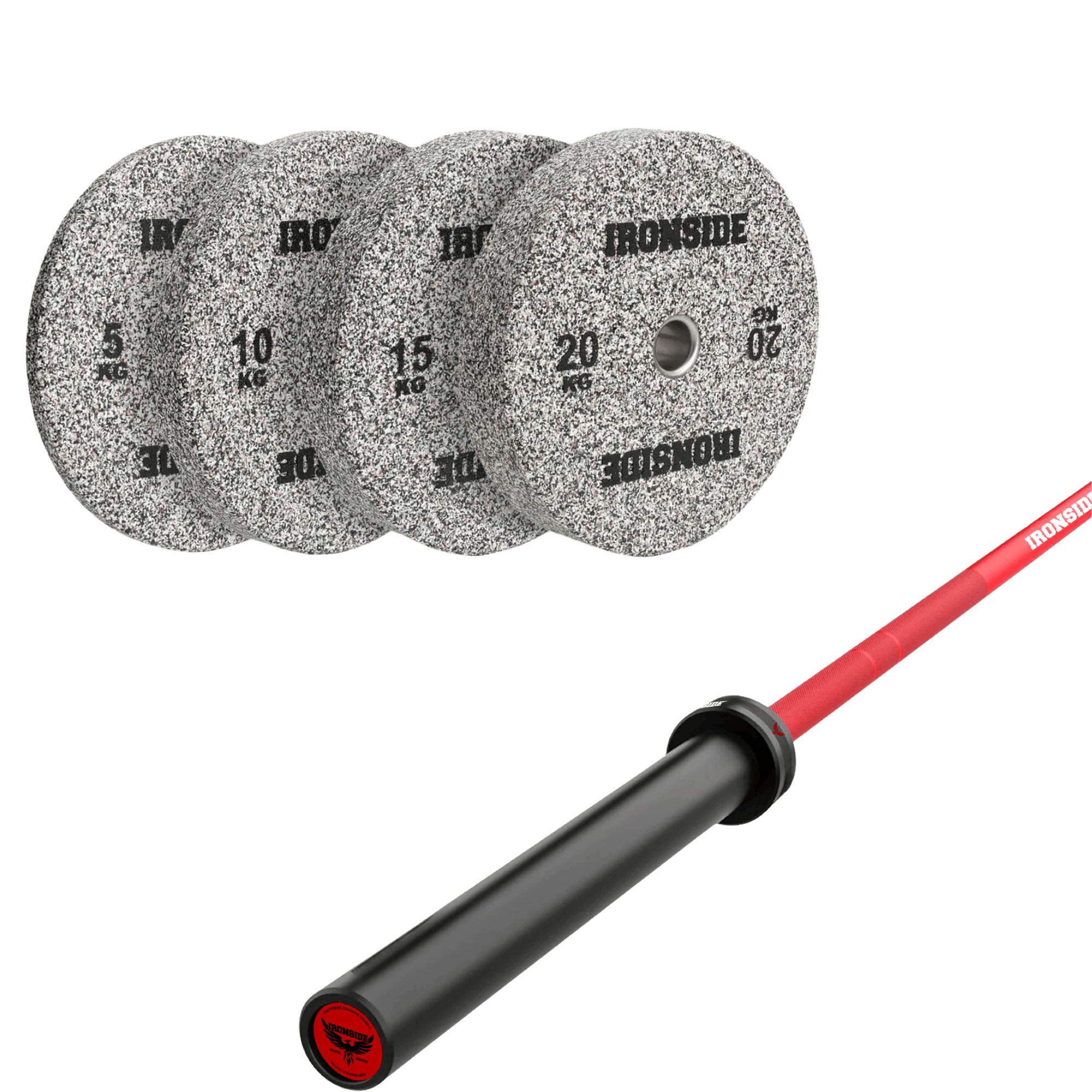 Pack IRONSIDE Barra 20 KG + Set Discos Olímpicos (KG)
