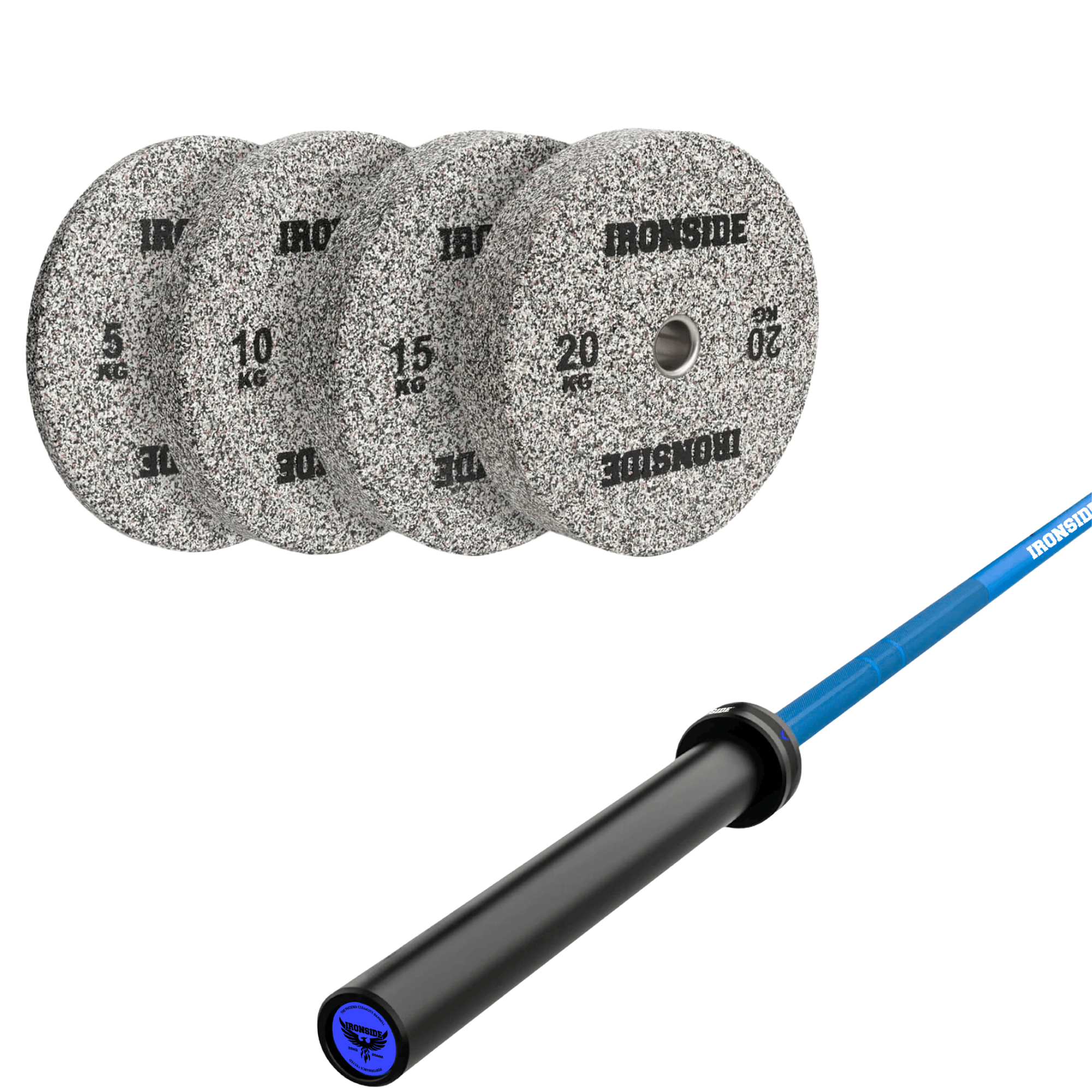 Pack IRONSIDE Barra 20 KG + Set Discos Olímpicos (KG)
