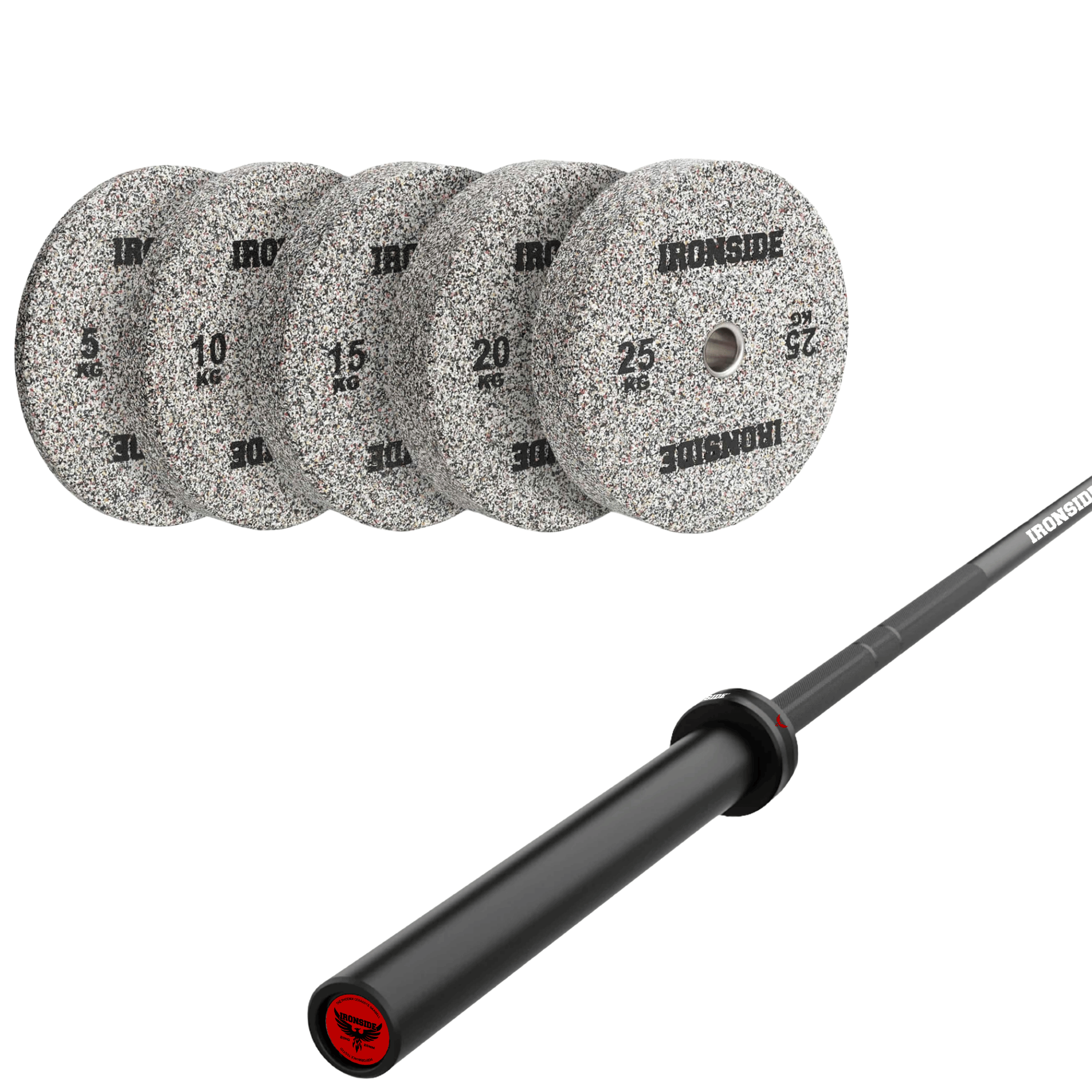 Pack IRONSIDE Barra 20 KG + Set Discos Olímpicos (KG)