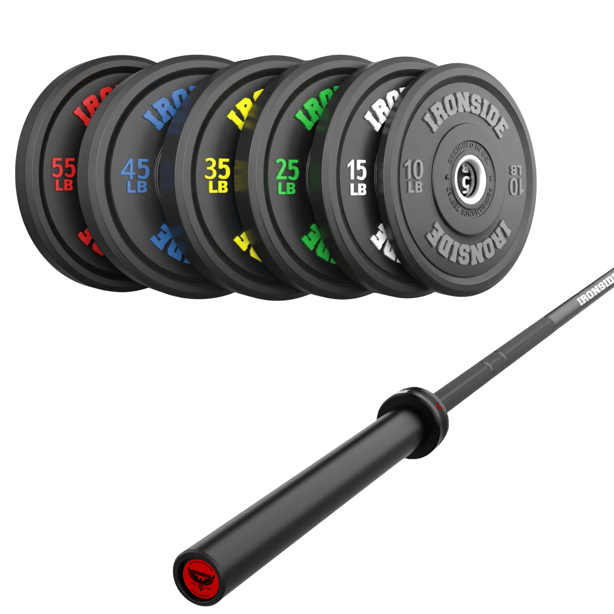 Pack IRONSIDE Barra 20 KG + Set Discos Olímpicos (LB)