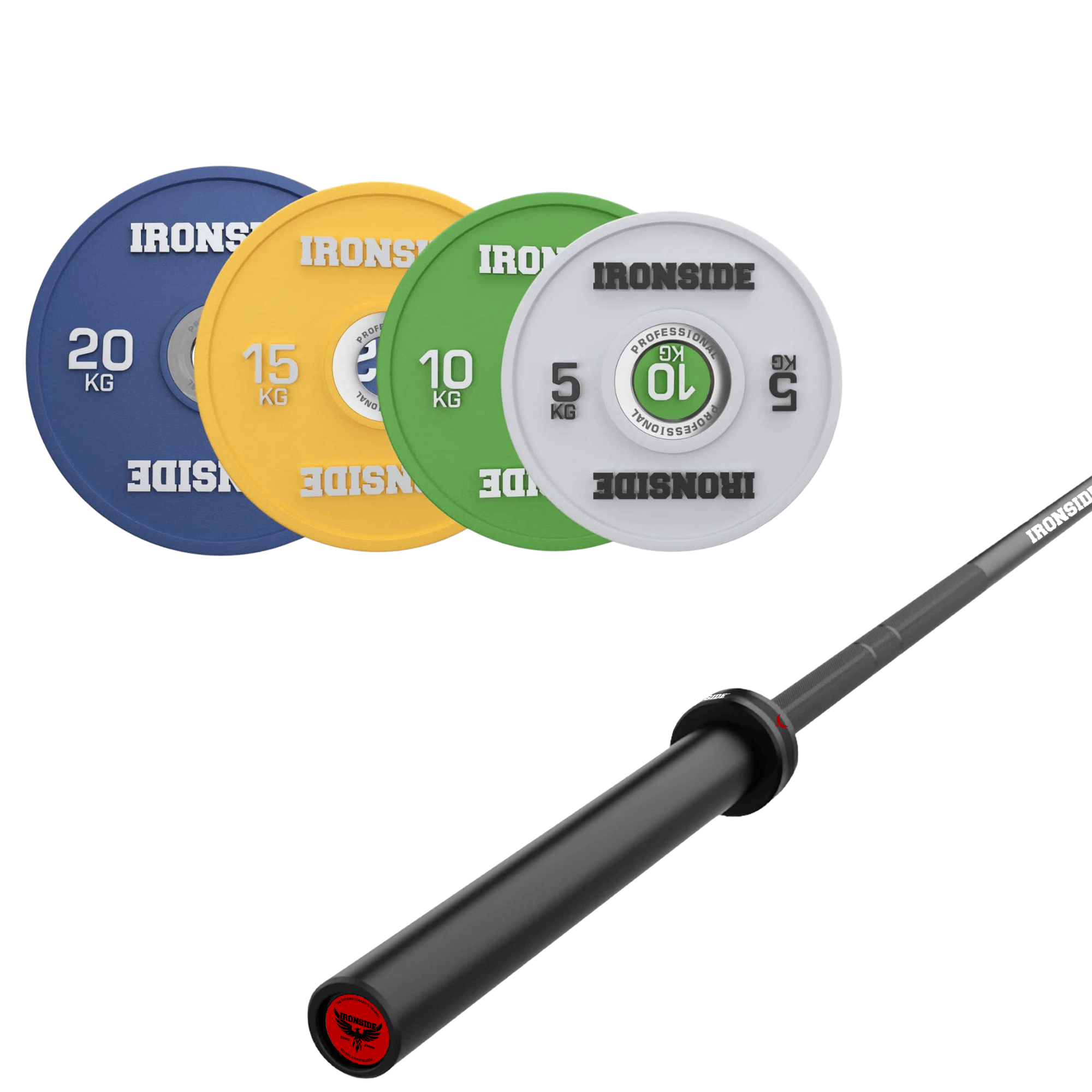 Pack IRONSIDE Barra 20 KG + Set Discos Olímpicos (KG)