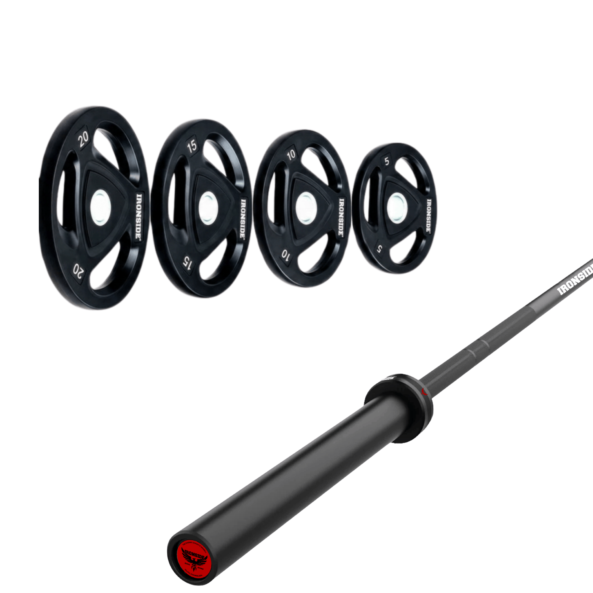 Pack IRONSIDE Barra 20 KG + Set Discos Olímpicos (KG)