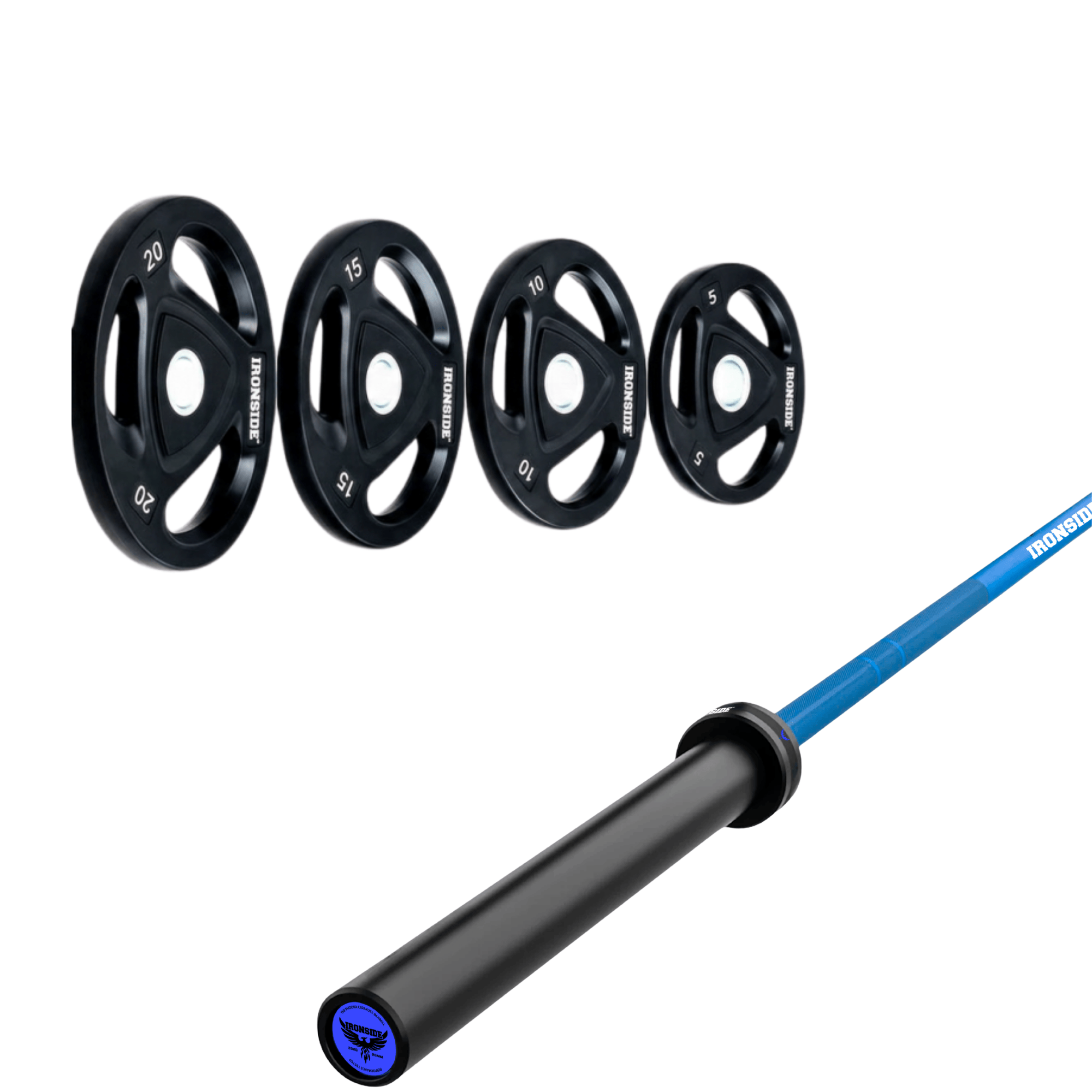 Pack IRONSIDE Barra 20 KG + Set Discos Olímpicos (KG)