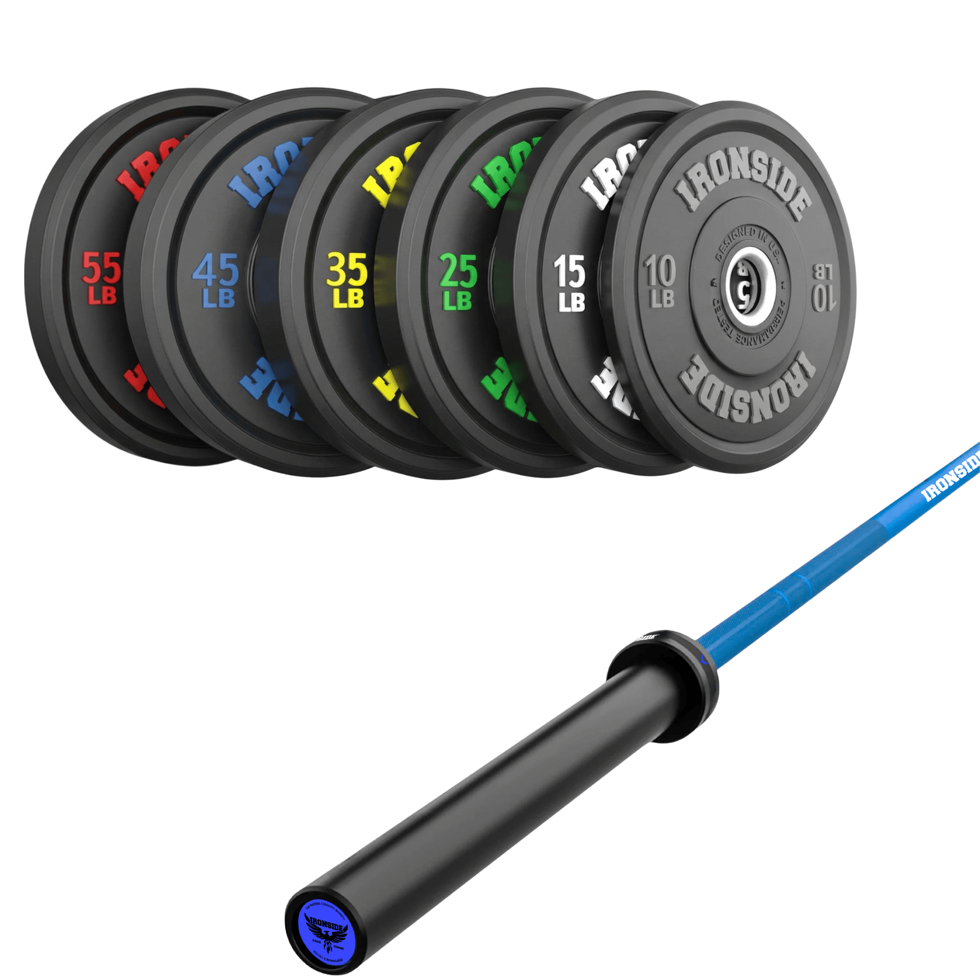 Pack IRONSIDE Barra 20 KG + Set Discos Olímpicos (LB)