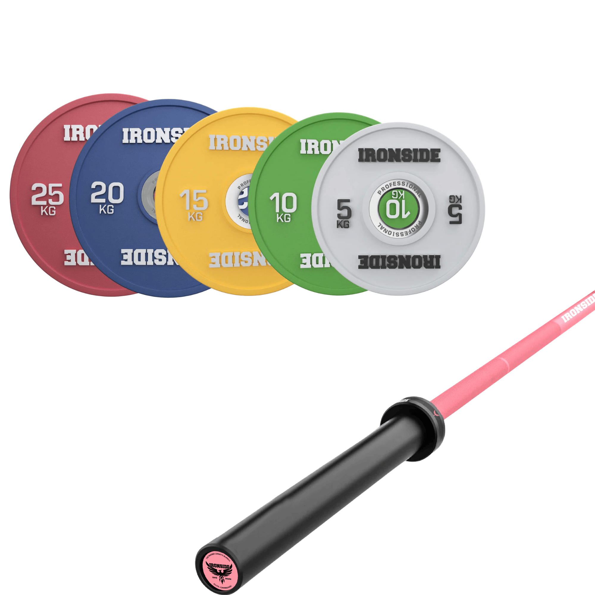 Pack IRONSIDE Barra 15 KG + Set de Discos Olímpicos (KG)