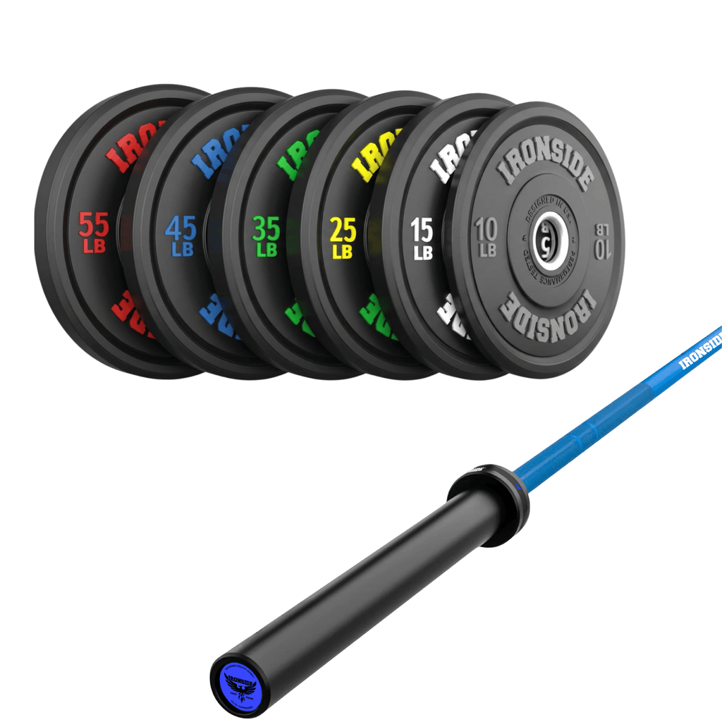 Pack IRONSIDE Barra 20 KG + Set Discos Olímpicos (LB)