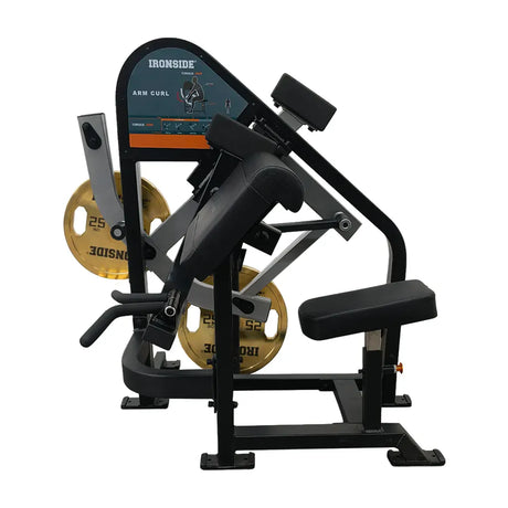 Máquina de curl profesional con ajustes precisos, resistencia modulable y alineación perfecta del brazo para entrenamientos de bíceps seguros y de alto rendimiento.