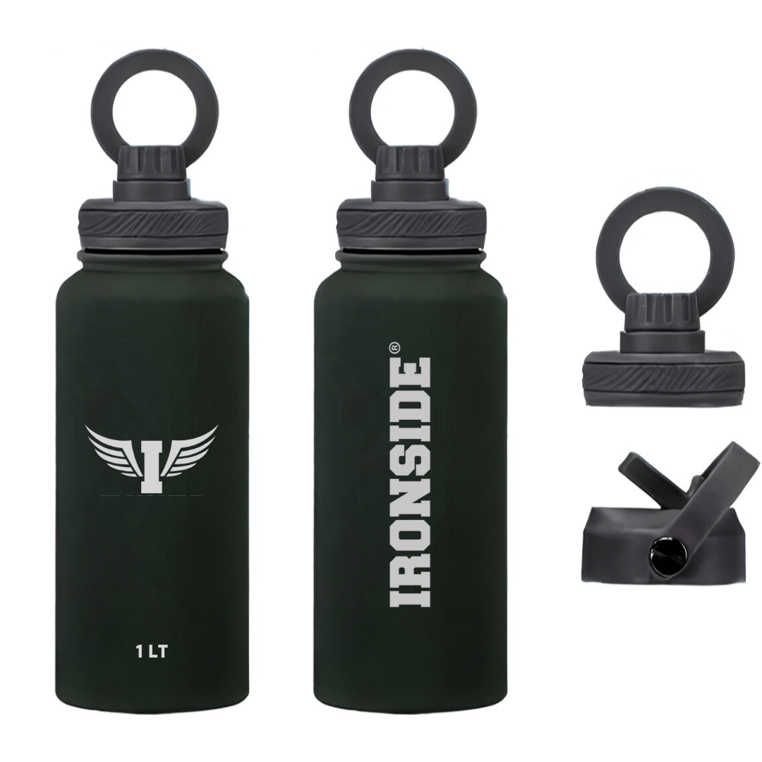 Botella de Agua Deportiva con Soporte Magnético para Celular 1 lt IRONSIDE