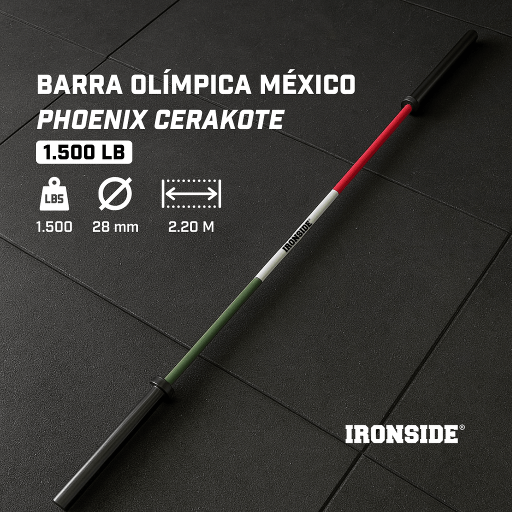 Barra Olímpica 20kg México Phoenix Cerakote IRONSIDE