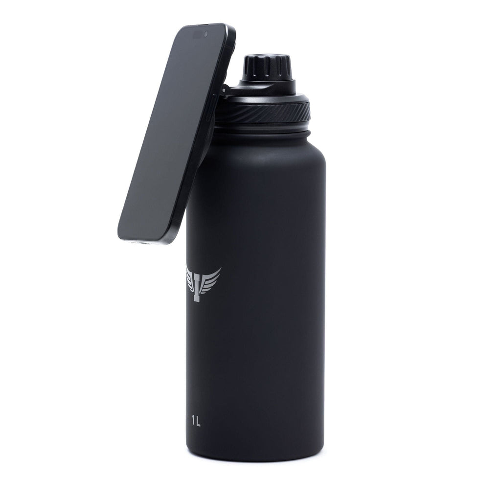 Botella de Agua Deportiva con Soporte Magnético para Celular 1 lt IRONSIDE