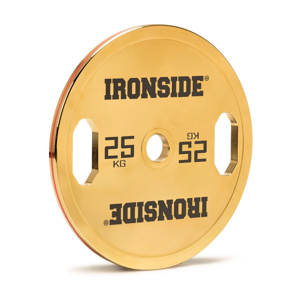 Disco Olímpico Premium Gold Chromed IRONSIDE 5 a 25 KG