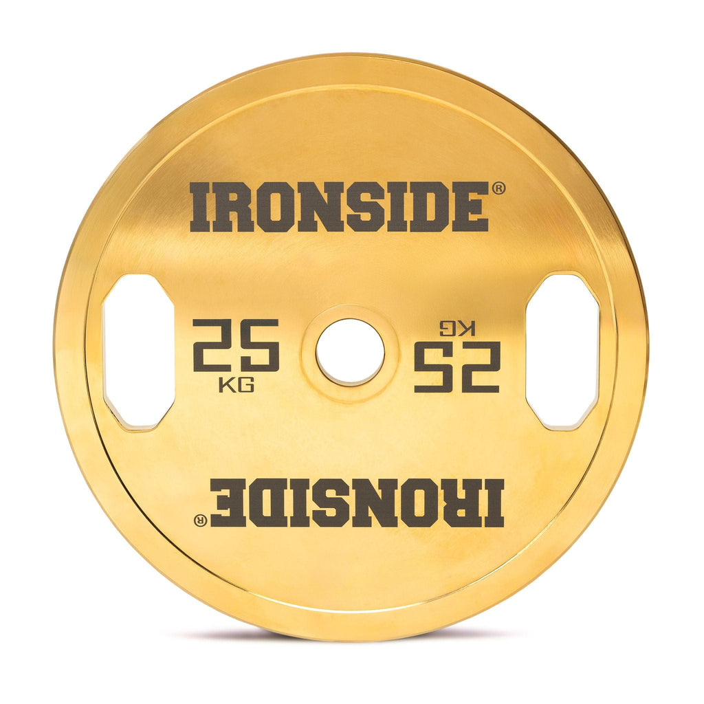 Disco Olímpico Premium Gold Chromed IRONSIDE 5 a 25 KG