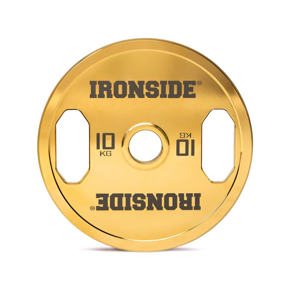 Disco Olímpico Premium Gold Chromed IRONSIDE 5 a 25 KG
