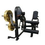 Máquina dual comercial para extensión y curl femoral con ajustes multipunto, transición rápida y carga de 150kg, ideal para entrenamientos avanzados en gimnasio