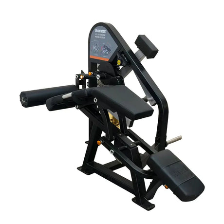 Máquina dual comercial para extensión y curl femoral con ajustes multipunto, transición rápida y carga de 150kg, ideal para entrenamientos avanzados en gimnasio
