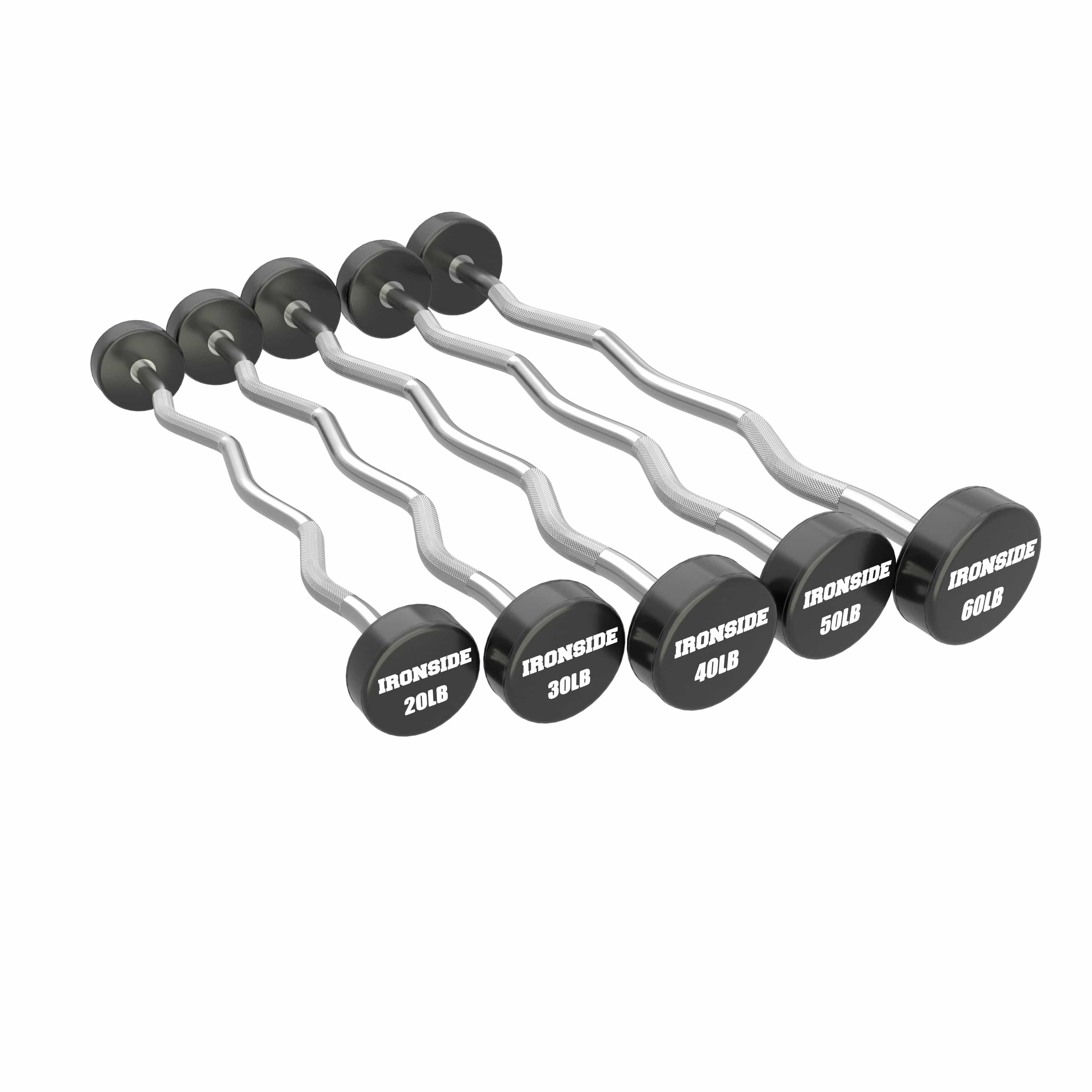 Set 10 Barras Mixtas Peso Fijo CPU (20 a 60lb) + Rack de Almacenamiento IRONSIDE