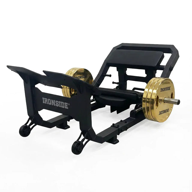 Hip Thruster profesional con plataforma elevada, ajuste ergonómico y biomecánica optimizada para potenciar glúteo con estabilidad y rendimiento comercial.