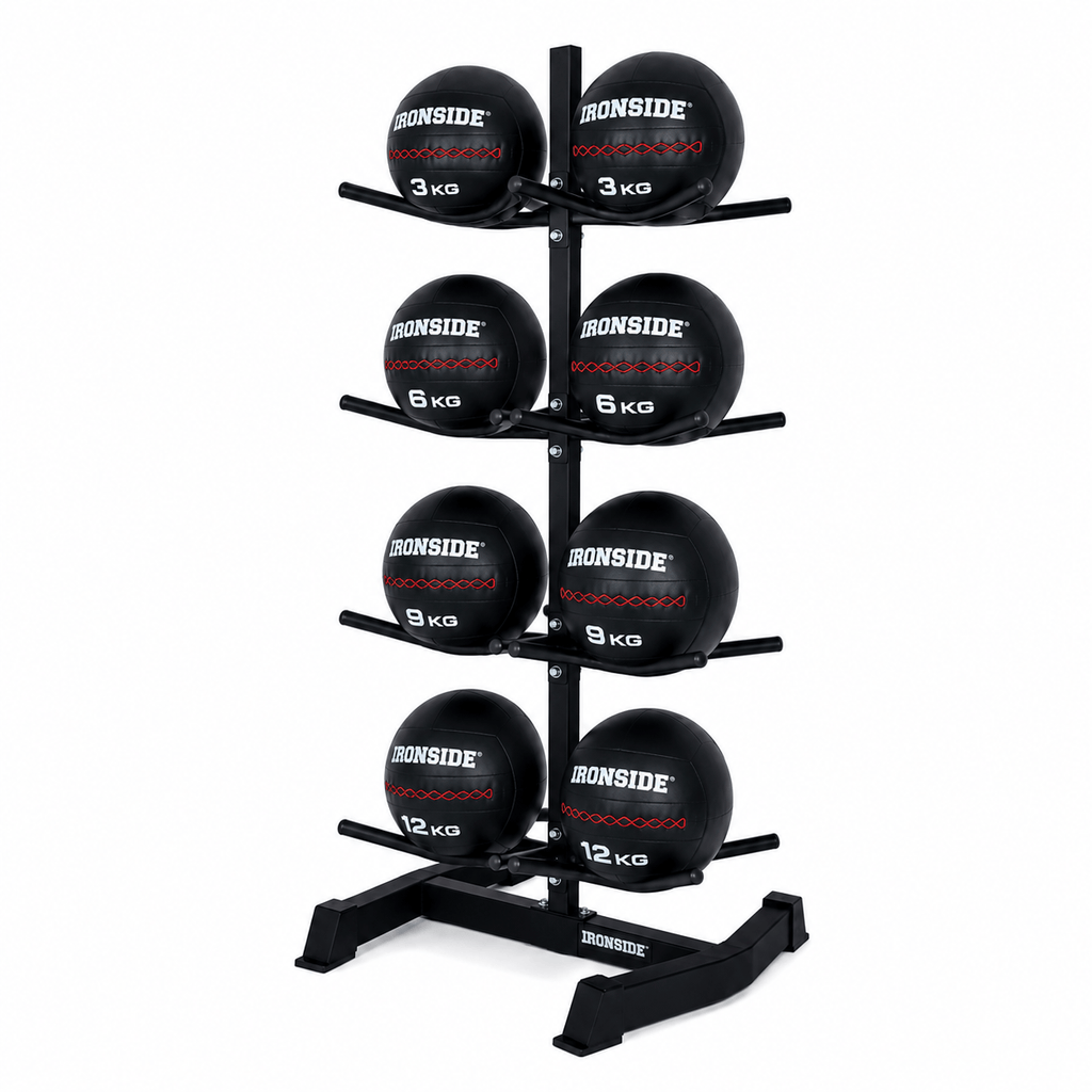 Pack IRONSIDE Wall Balls con Rack de Almacenamiento (3 a 12 KG)
