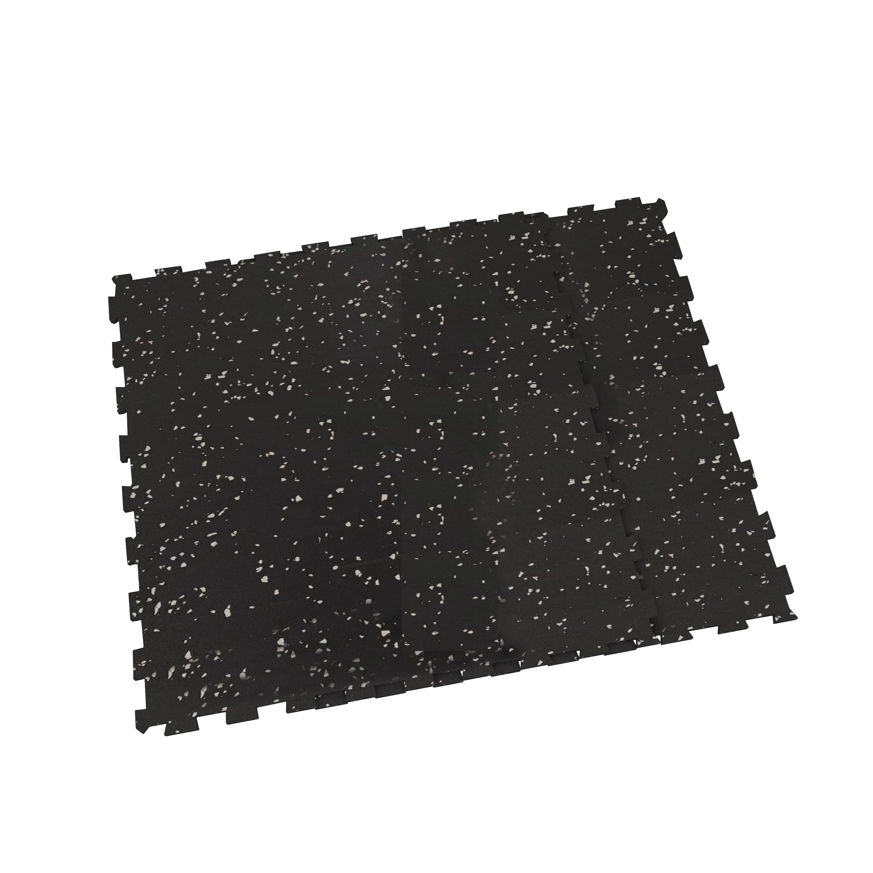 Piso de Gimnasio Interlock EPDM Negro/Gris IRONSIDE (1m x 1m x 8mm)